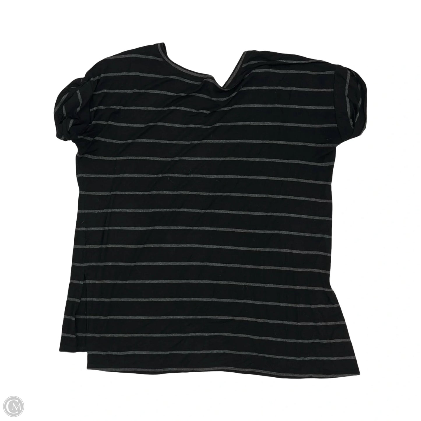 Top Short Sleeve By Zenana In Black & Grey, Size: L