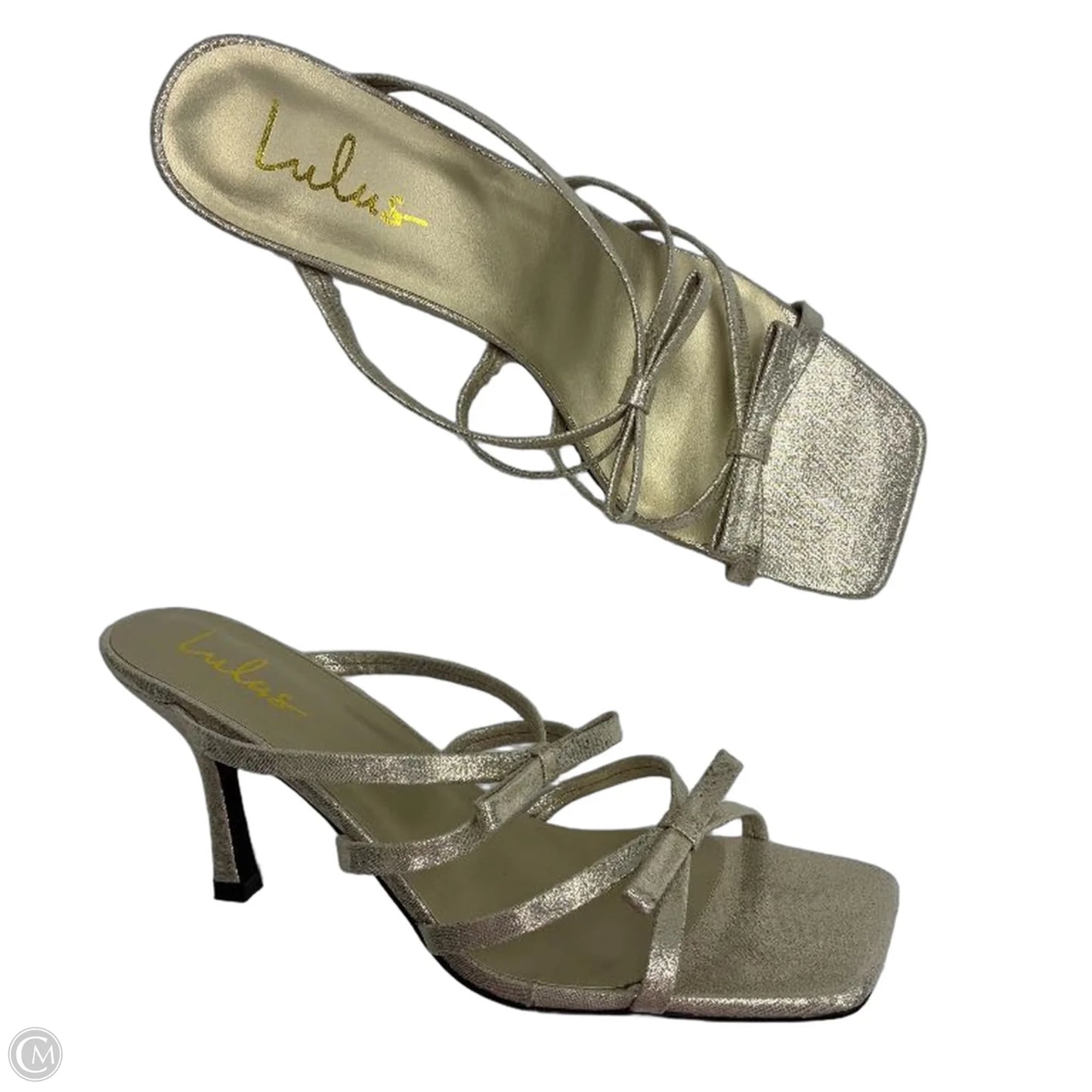 Sandals Heels Kitten By Lulus In Gold, Size: 10