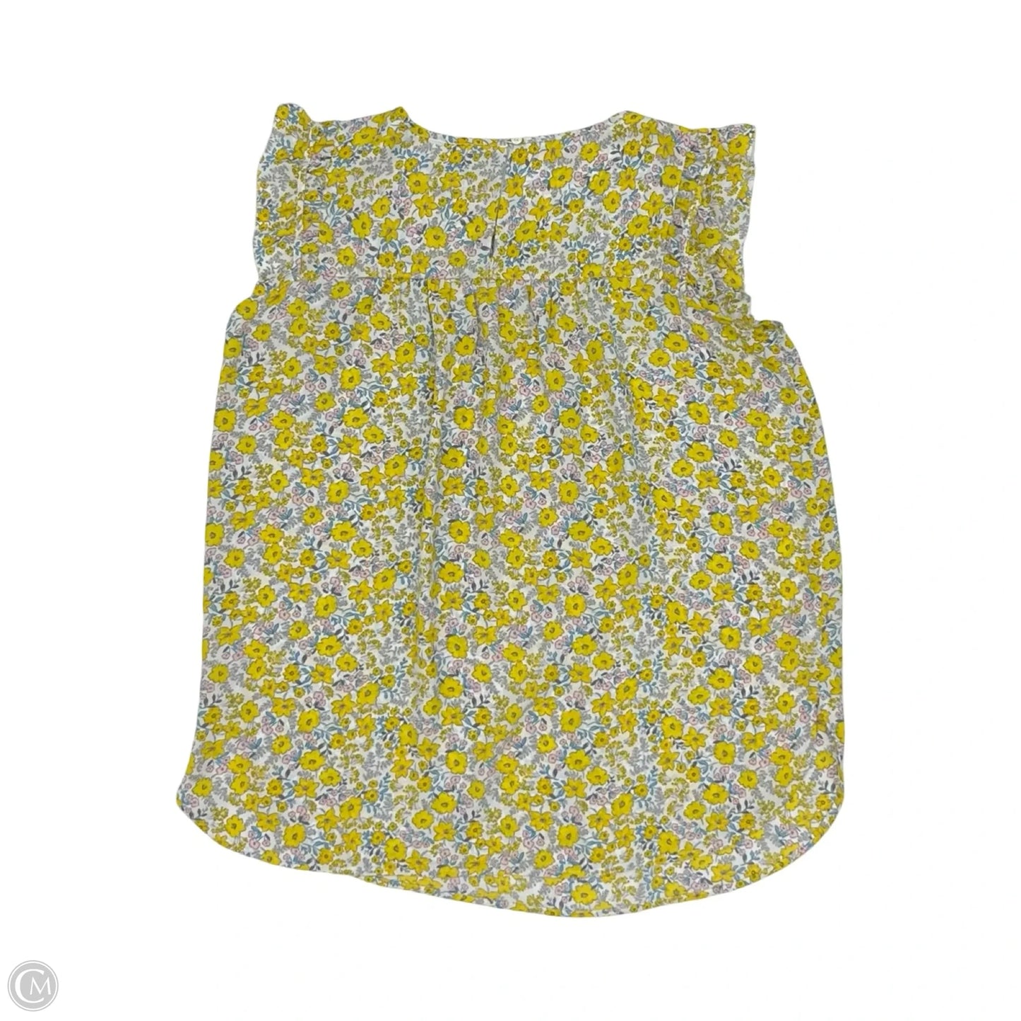 Blouse Short Sleeve By Loft In Yellow, Size: S