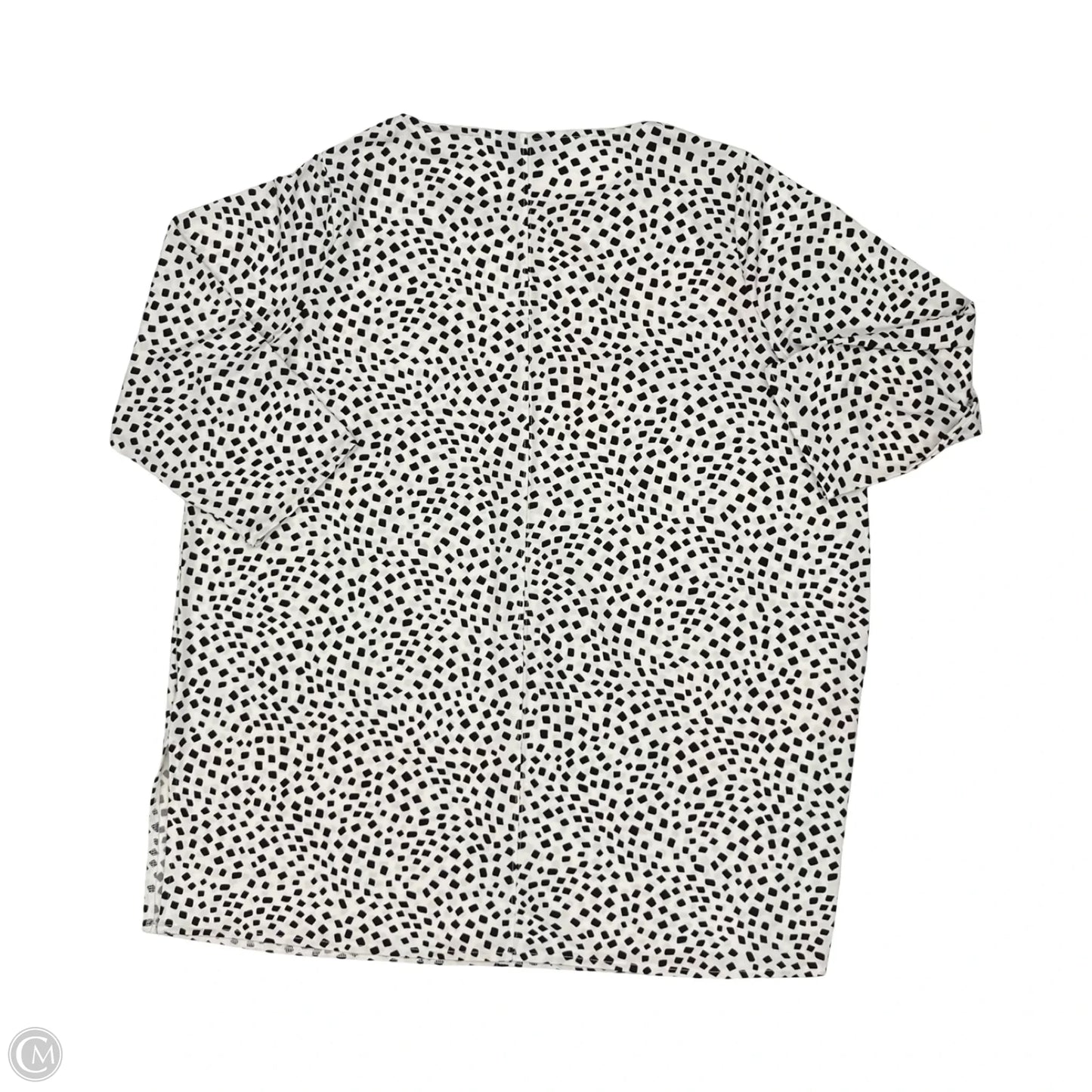 Tunic 3/4 Sleeve By Alfani In Black & White, Size: 1x