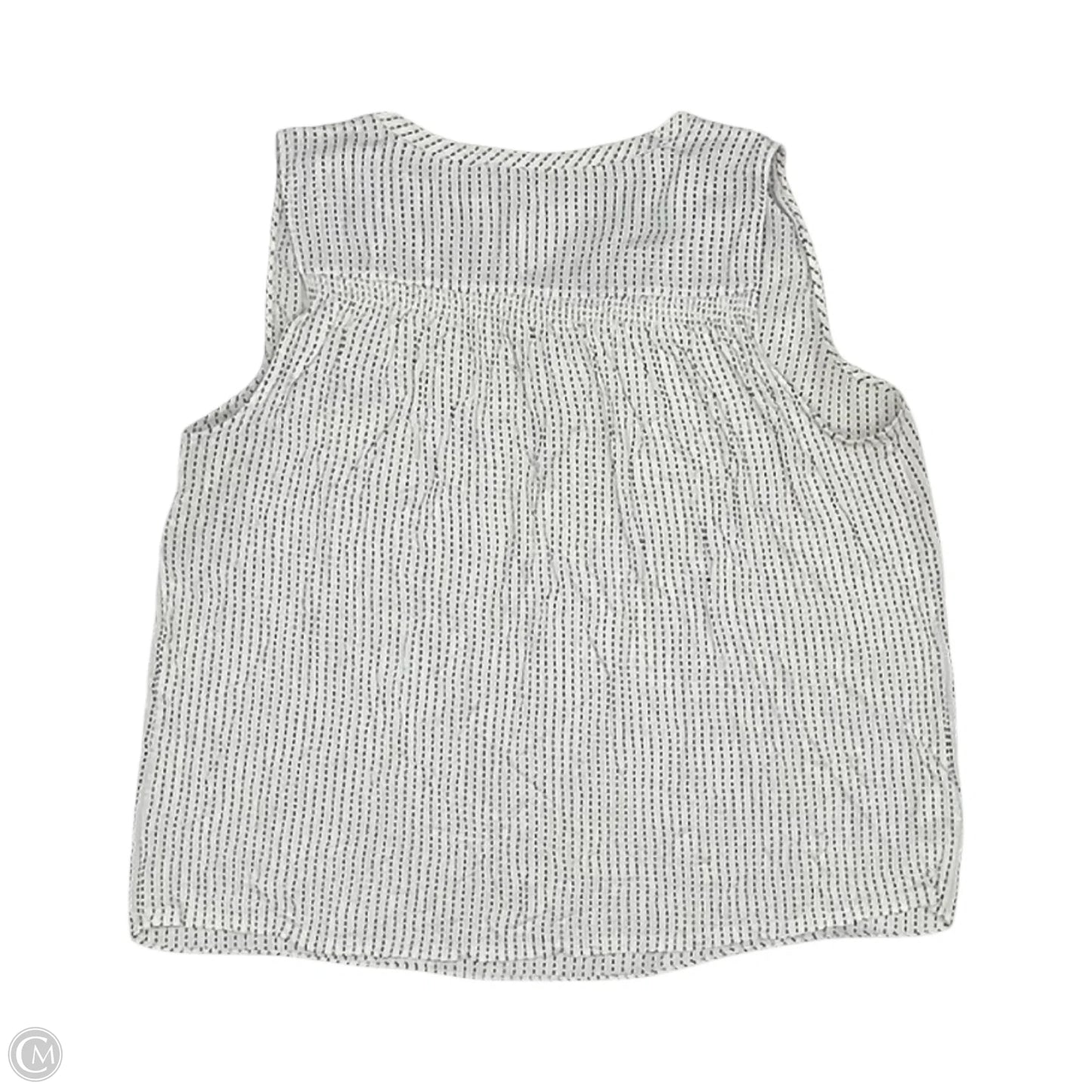 Blouse Sleeveless By Loft In Blue & White, Size: L