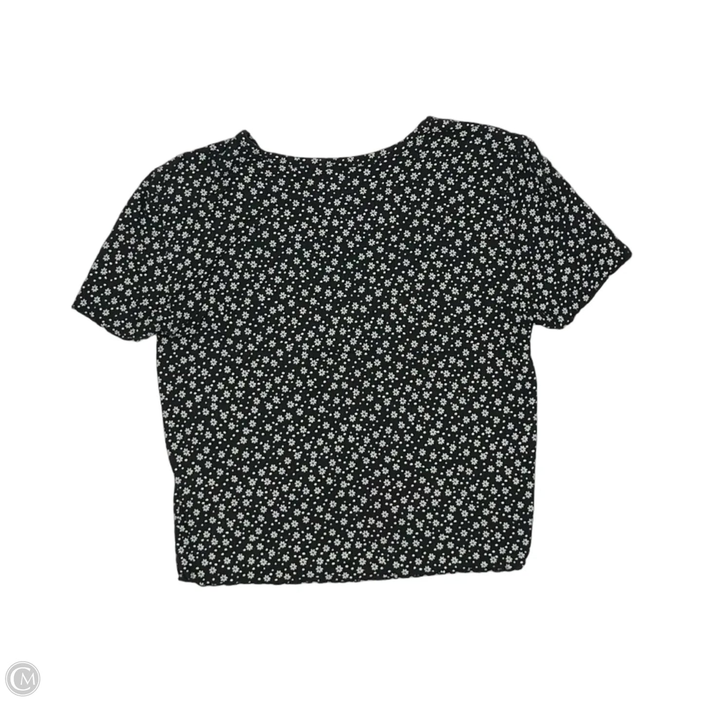 Top Short Sleeve By American Eagle In Black & White, Size: M