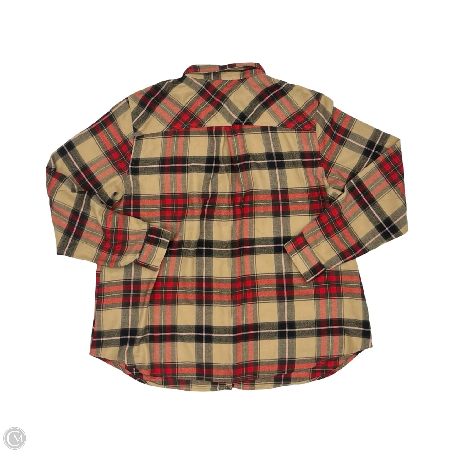 Top Long Sleeve By Maurices In Red & Tan, Size: Xxl