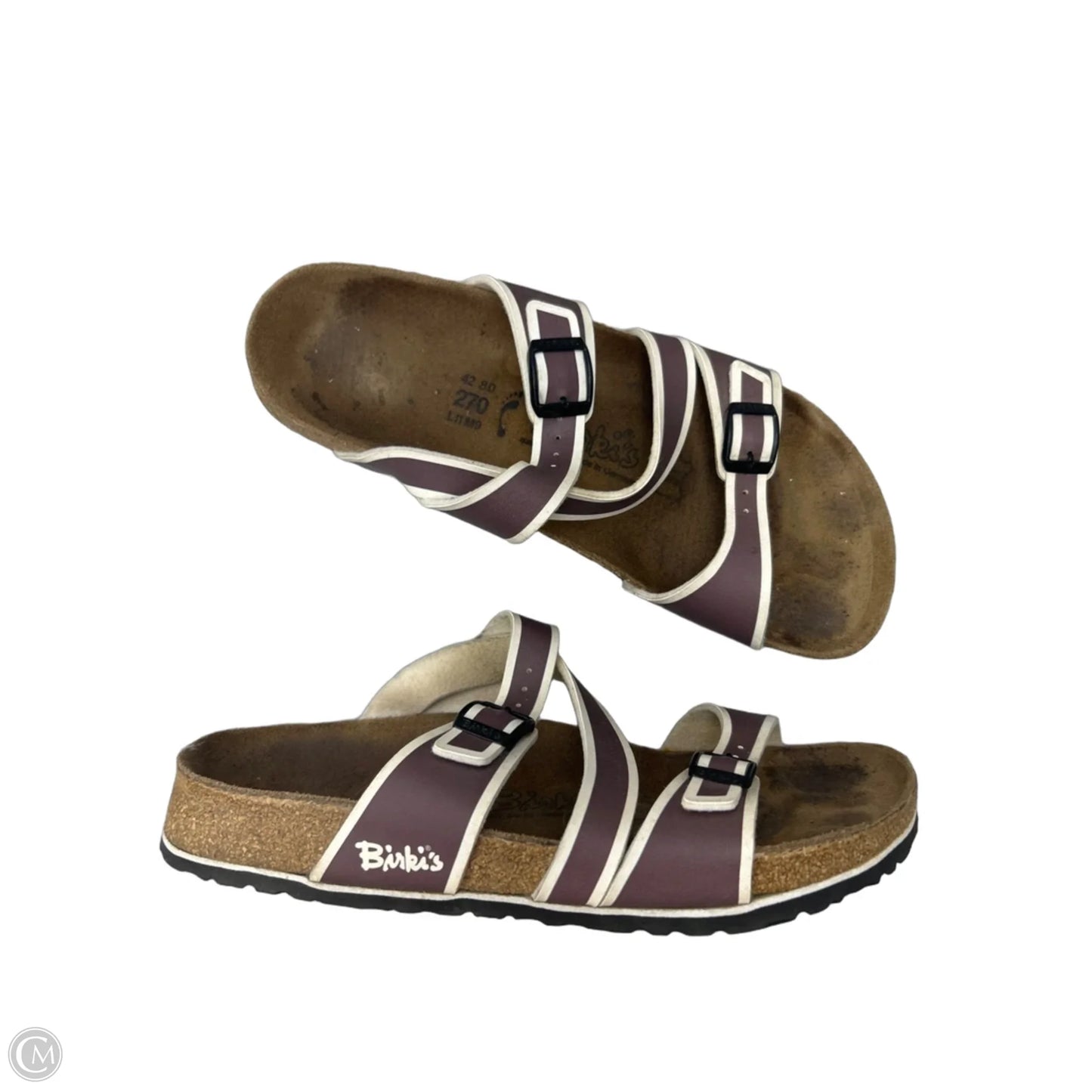 Sandals Flats By Birkenstock In Brown, Size: 11