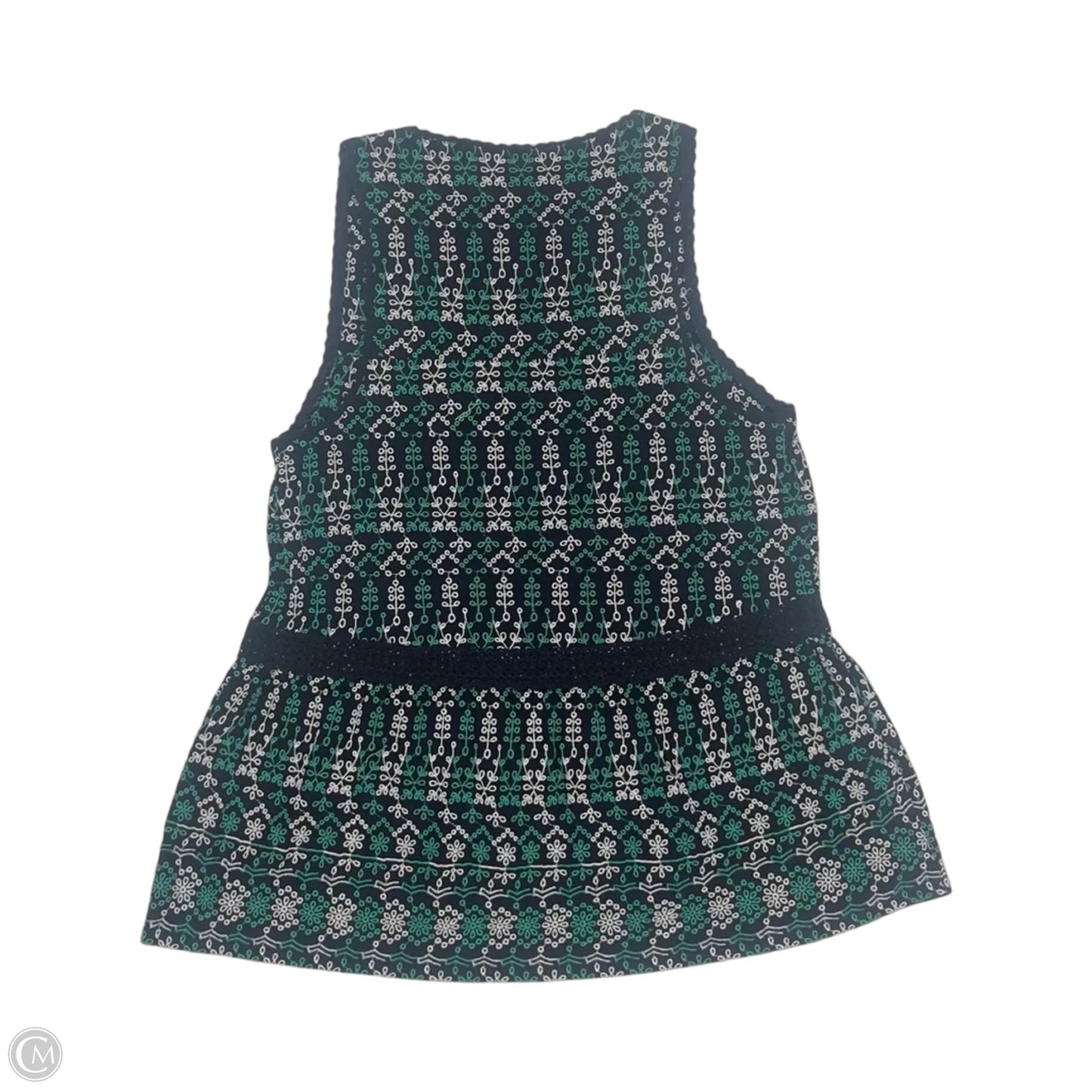 Blouse Sleeveless By Maeve In Blue & Green, Size: M