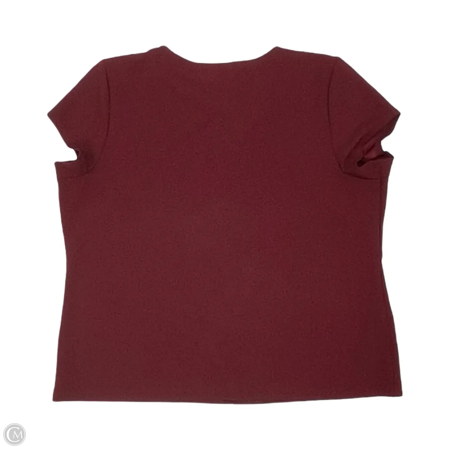 Blouse Short Sleeve By Liz Claiborne In Maroon, Size: Xxl
