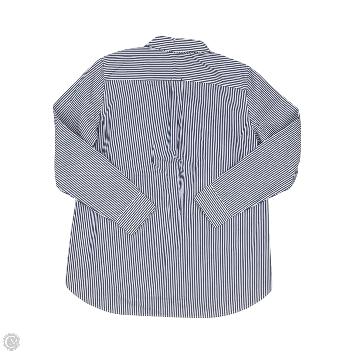 Blouse Long Sleeve By Vineyard Vines In Blue & White, Size: M