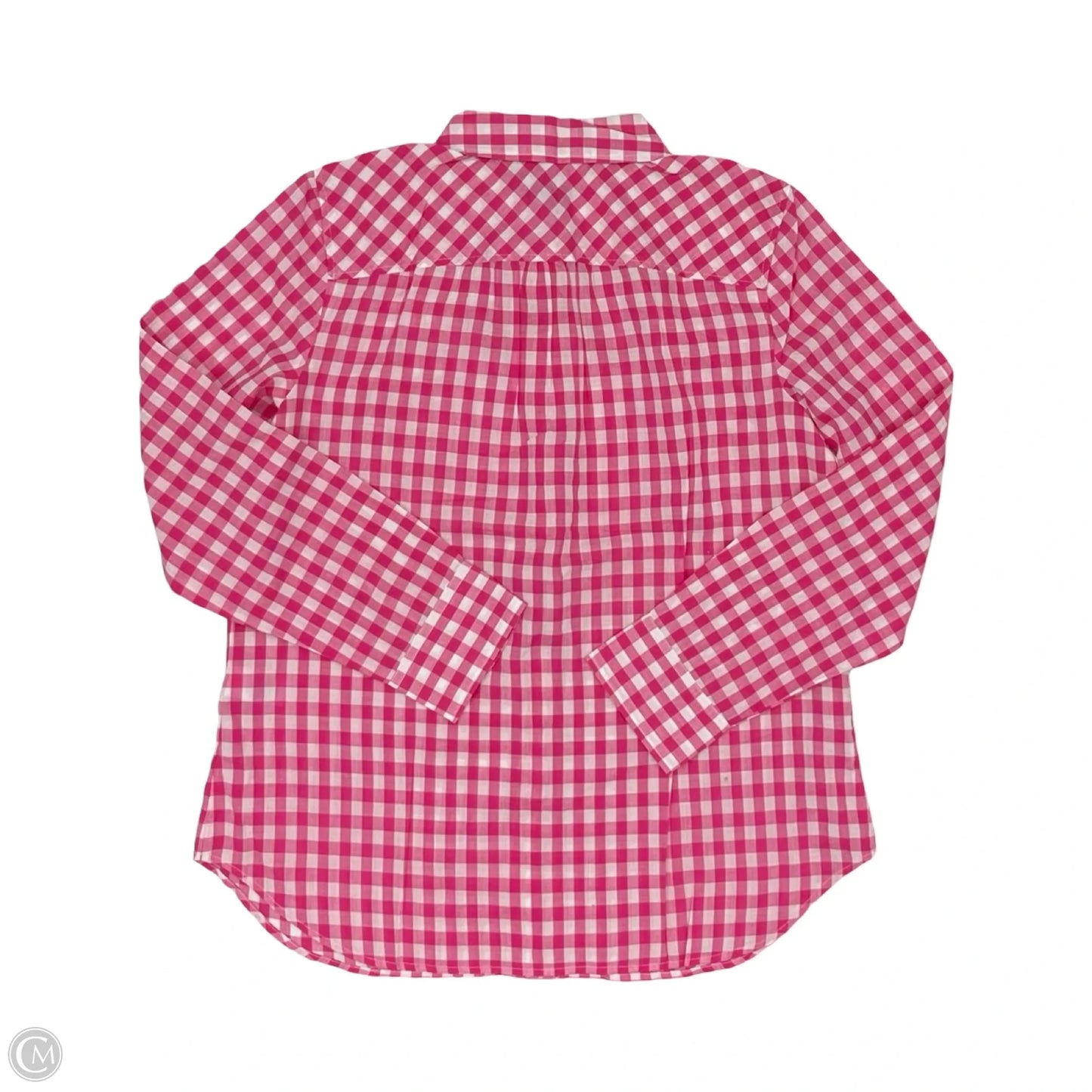 Blouse Long Sleeve By Talbots In Pink & White, Size: M