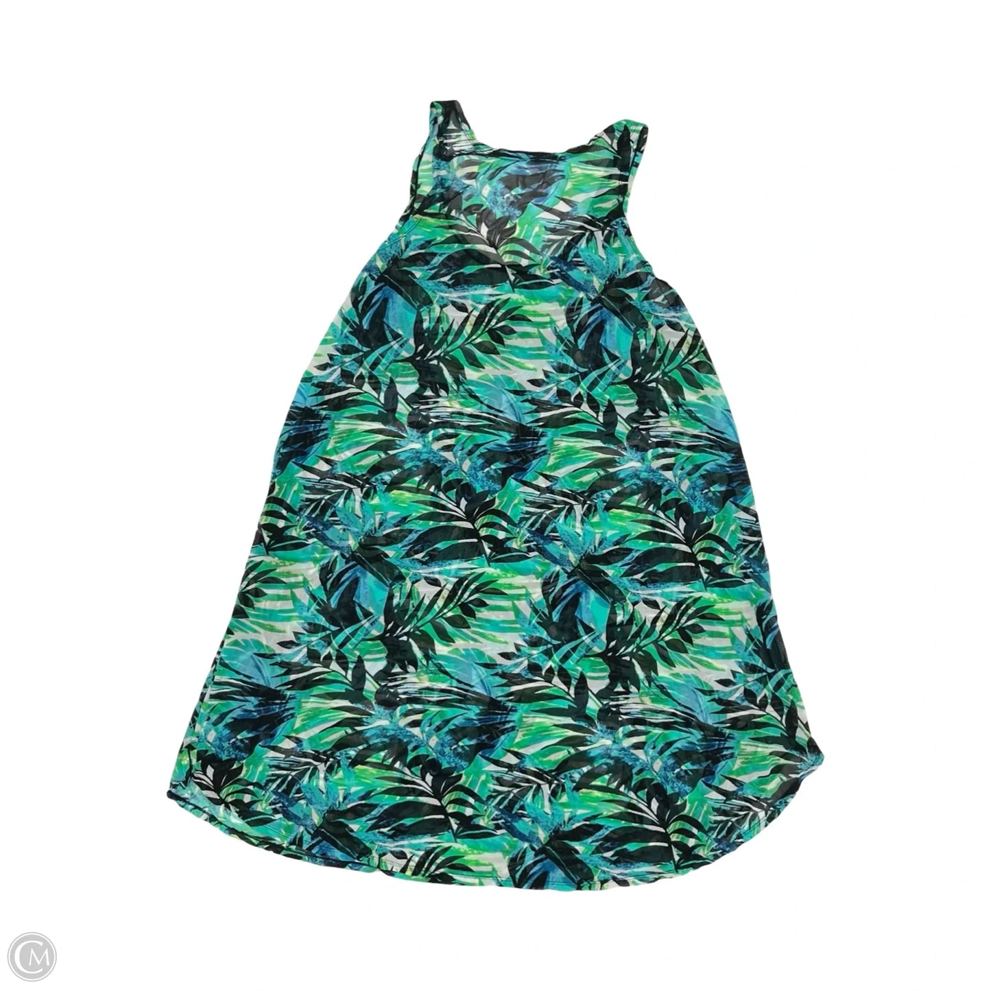 Swimwear Cover-up By Clothes Mentor In Black & Green, Size: 3x