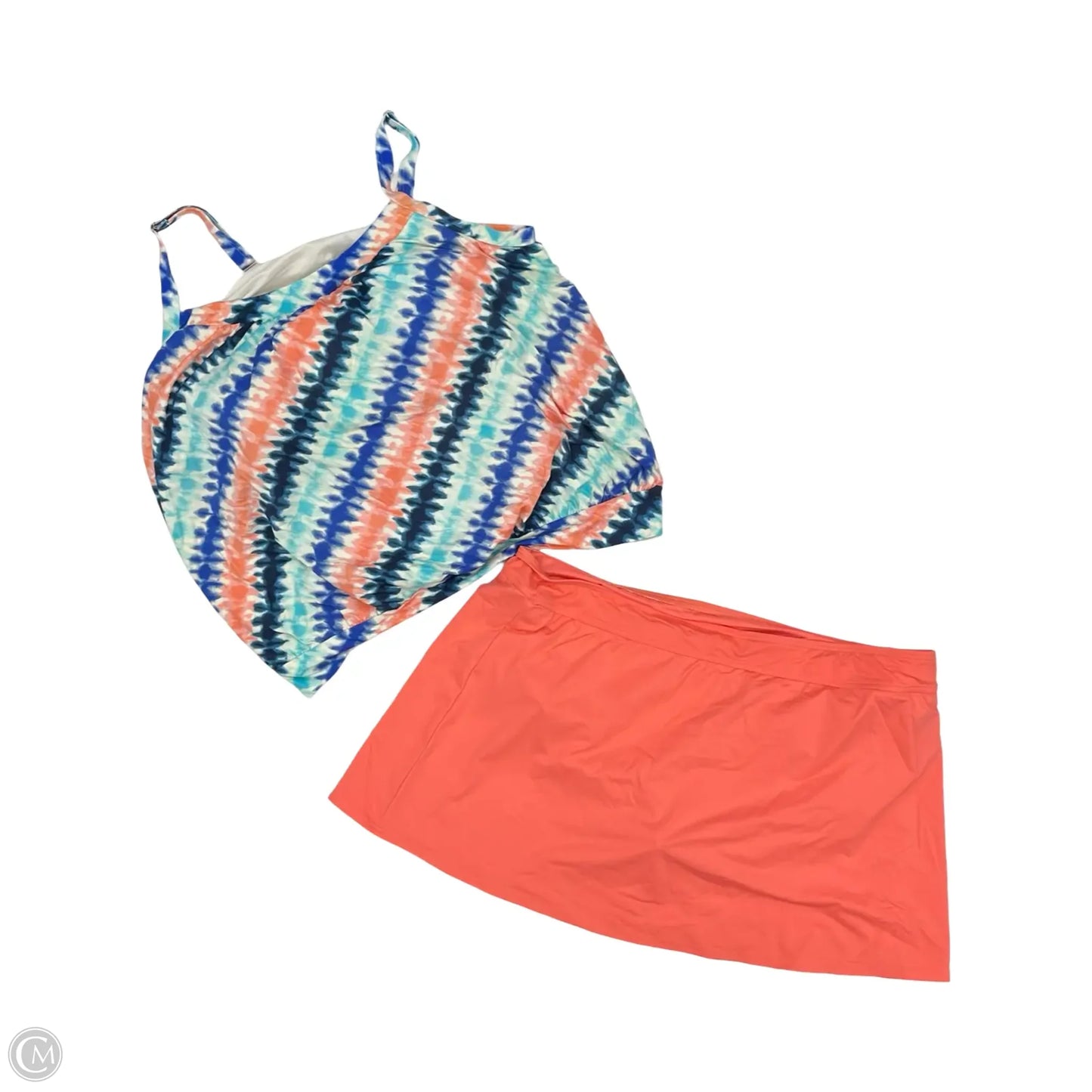 Swimsuit 2pc By Lands End In Blue & Orange, Size: 3x