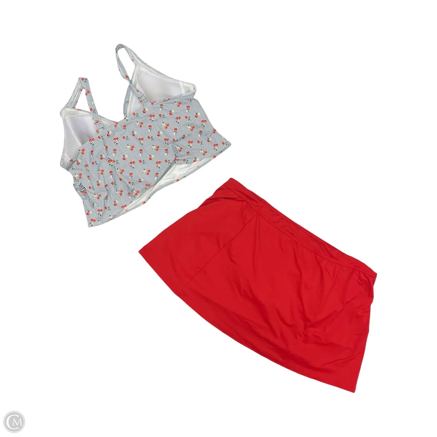 Swimsuit 2pc By Lands End In Blue & Red & White, Size: 22
