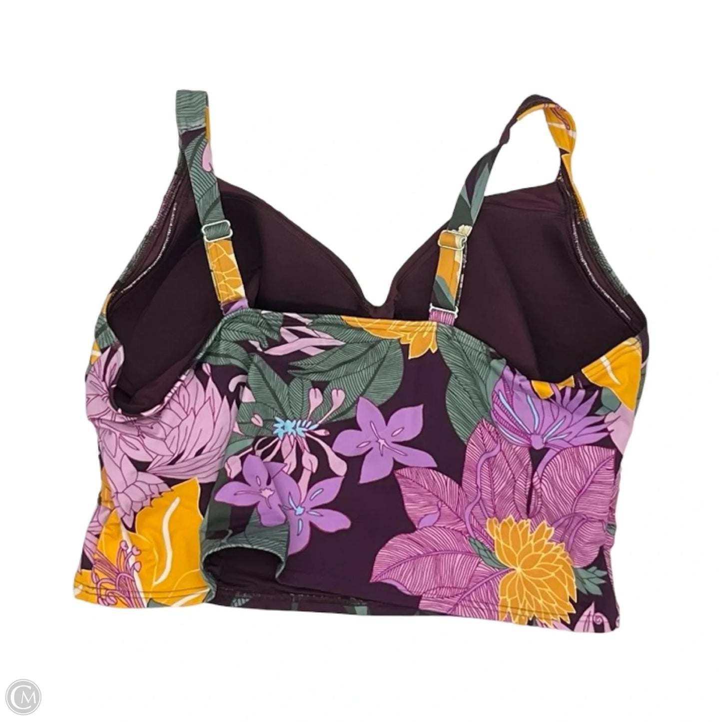 Swimsuit Top By Clothes Mentor In Tropical Print, Size: 26