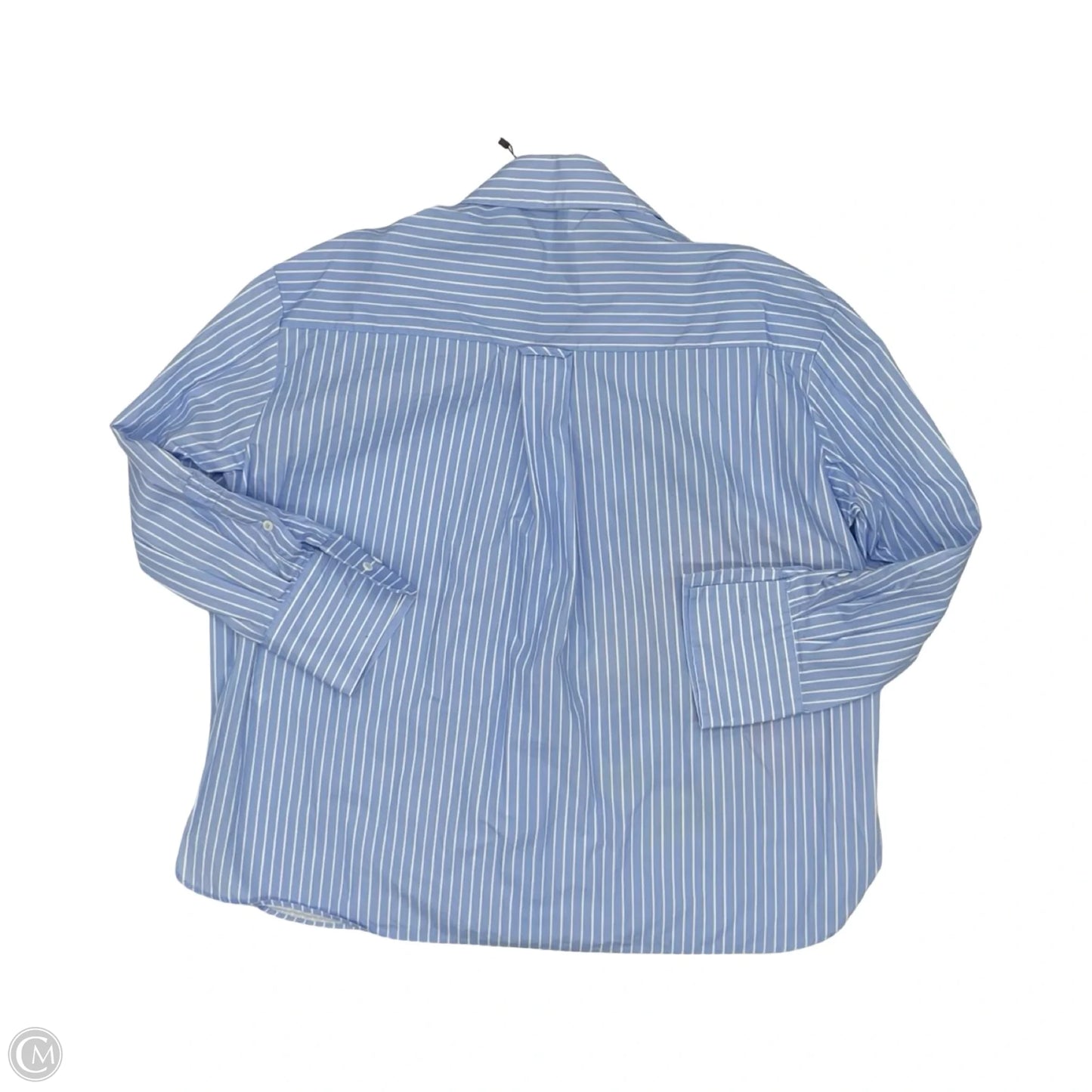 Blouse Long Sleeve By Zara In Blue & White, Size: M
