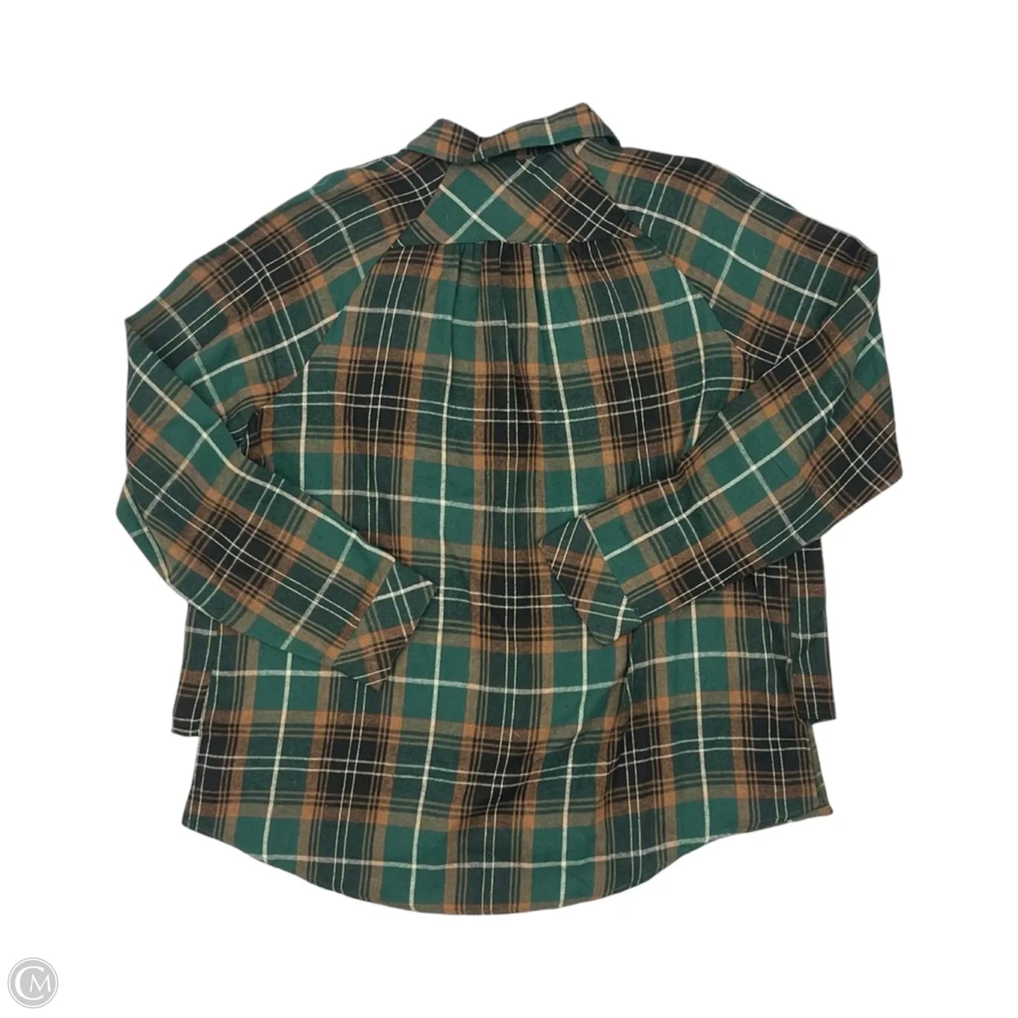 Blouse Long Sleeve By Clothes Mentor In Green, Size: L