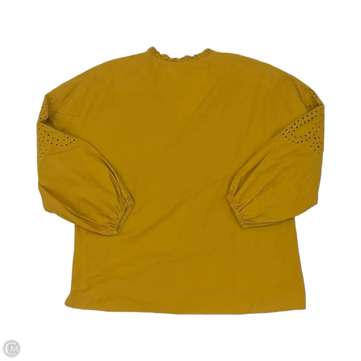 Blouse 3/4 Sleeve By Cal Style In Yellow, Size: L