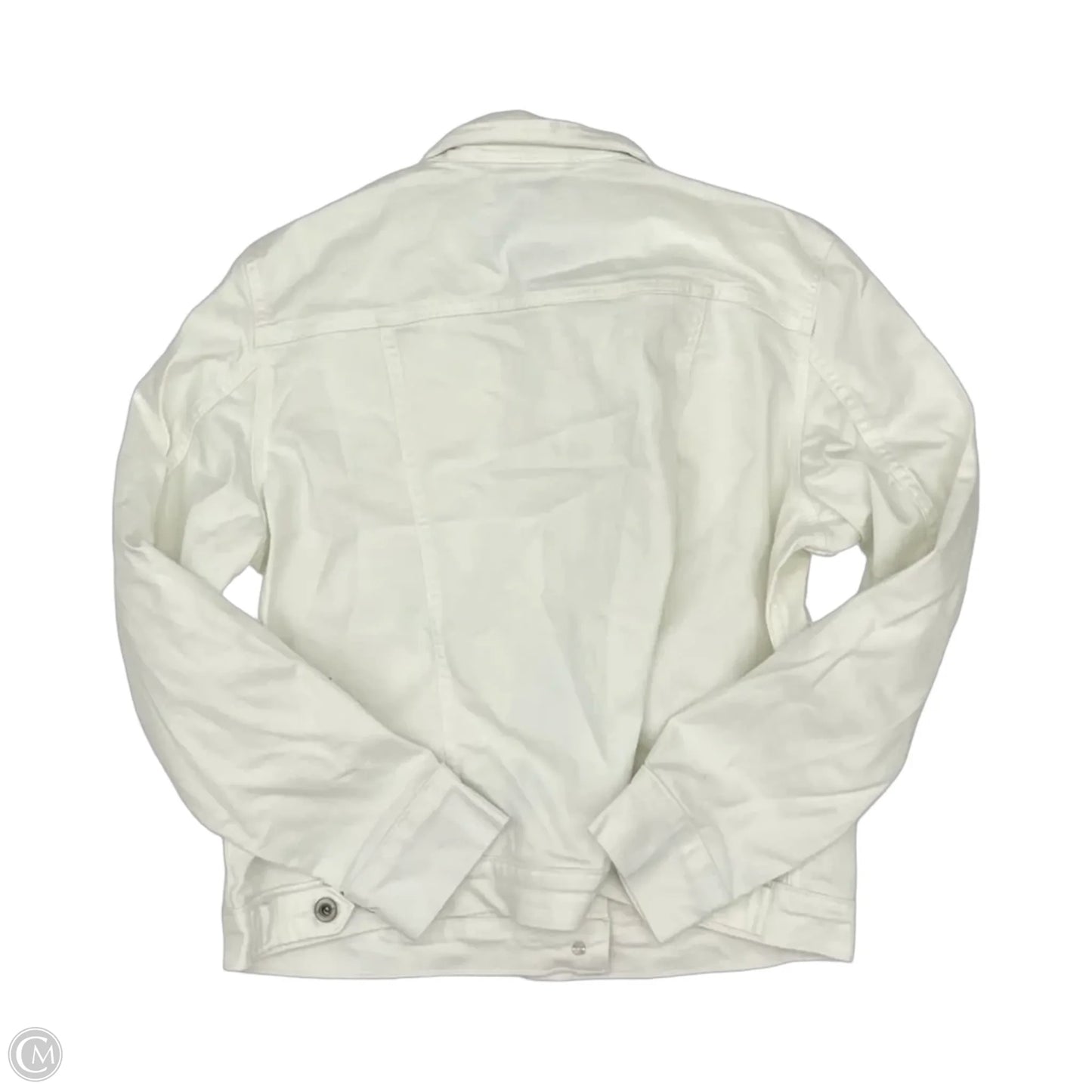 Jacket Denim By Liz Claiborne In White Denim, Size: Xl