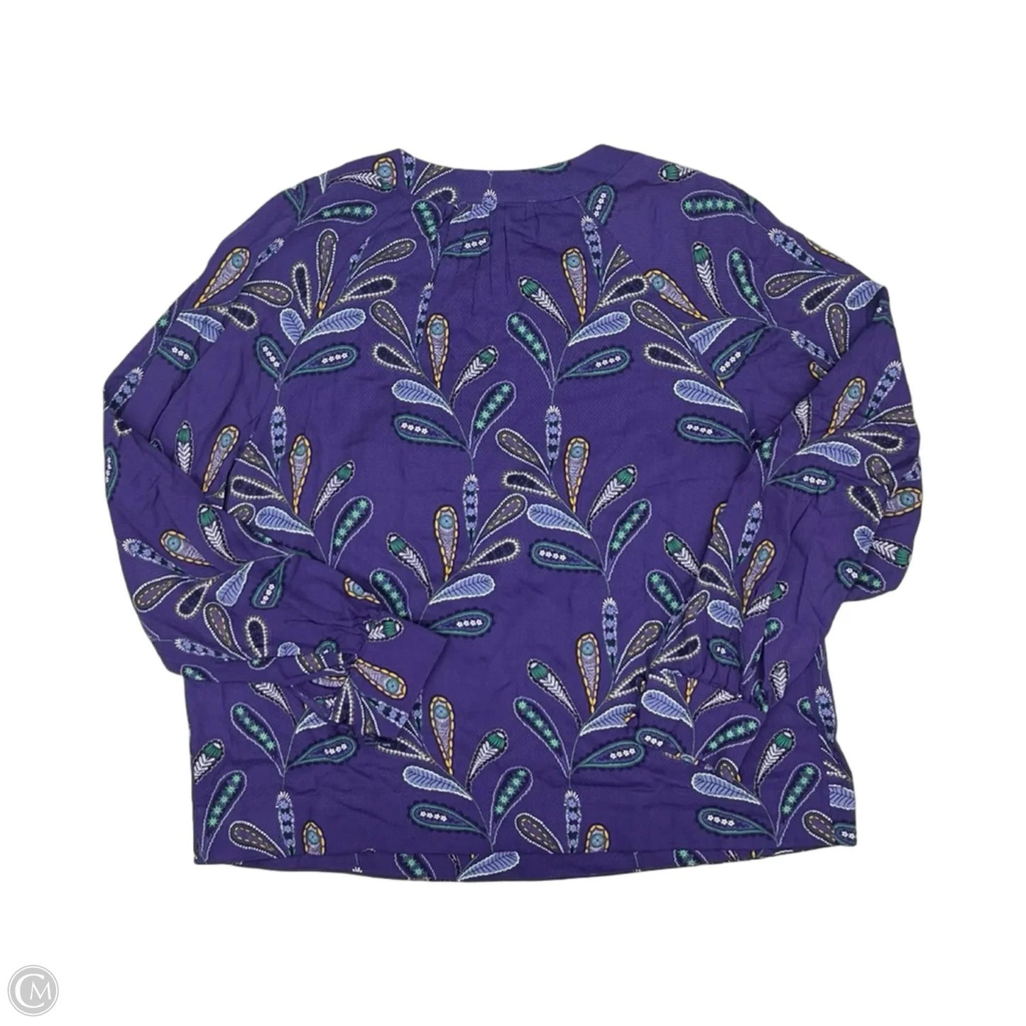 Blouse Long Sleeve By Loft In Purple, Size: L