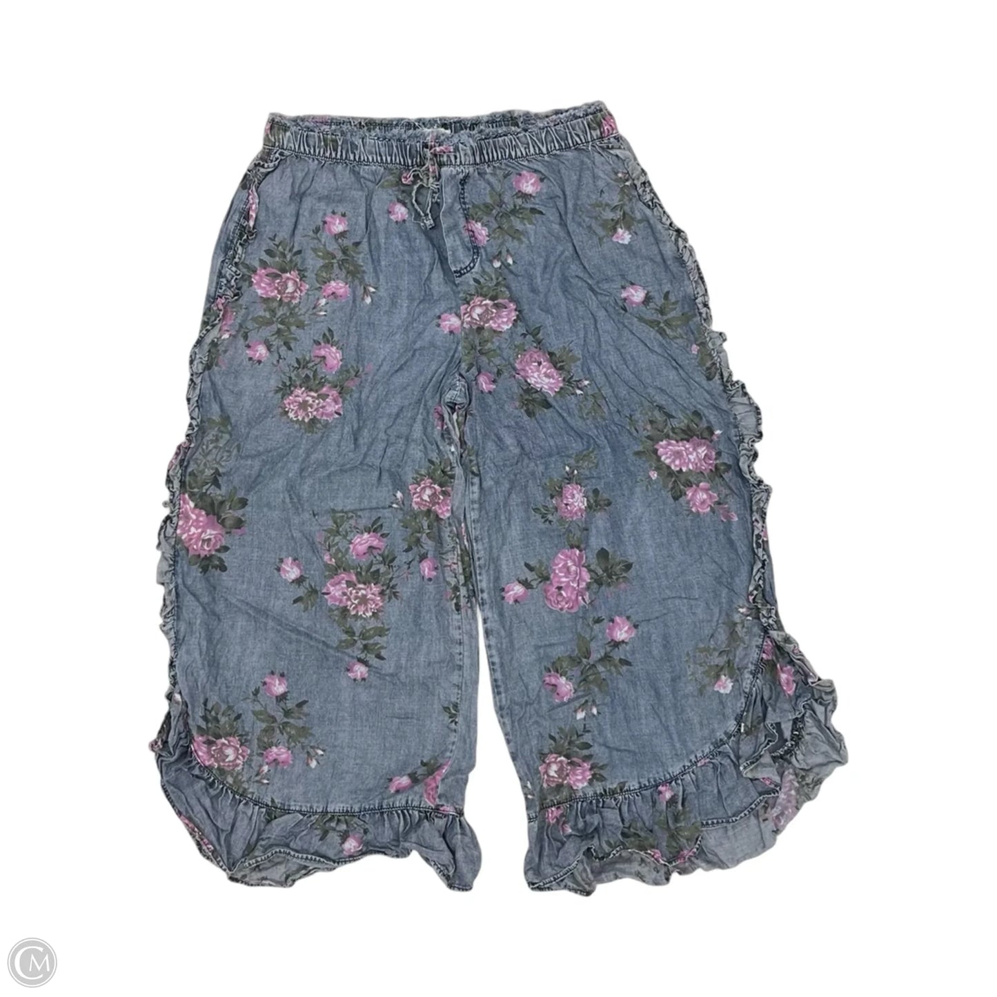 Pants Cropped By Easel In Floral Print, Size: 2x