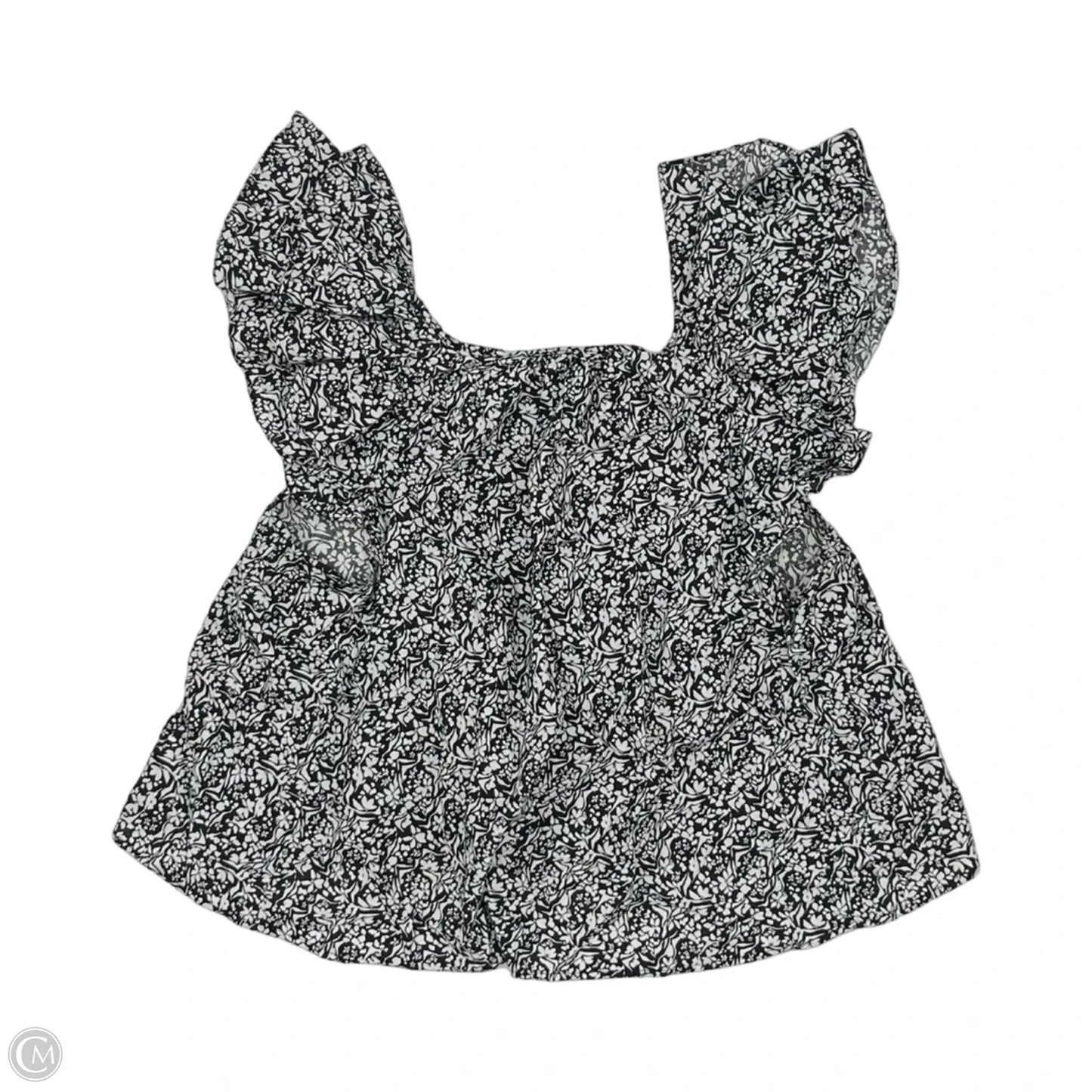 Blouse Short Sleeve By Universal Thread In Black & White, Size: L