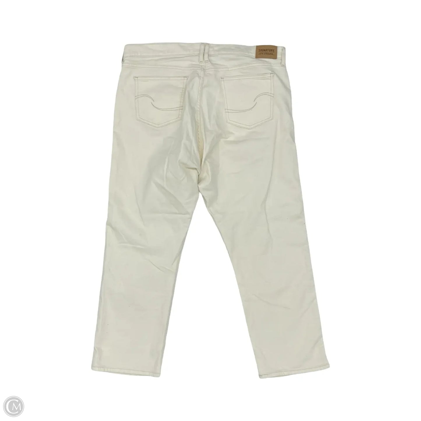 Jeans Straight By Levis Signature In Cream Denim, Size: 18