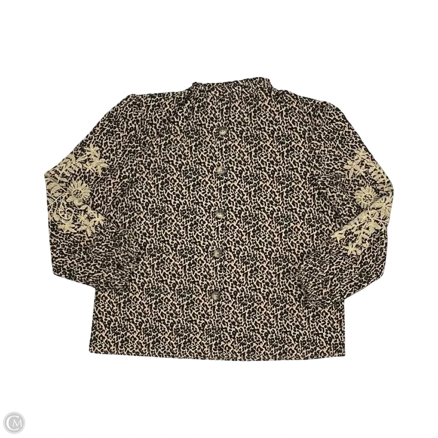 Blouse Long Sleeve By Tribal In Animal Print, Size: M