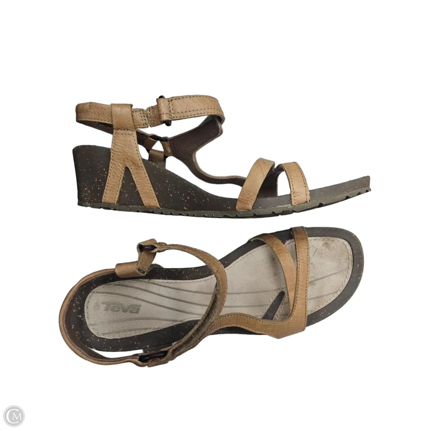 Sandals Heels Wedge By Teva In Tan, Size: 11