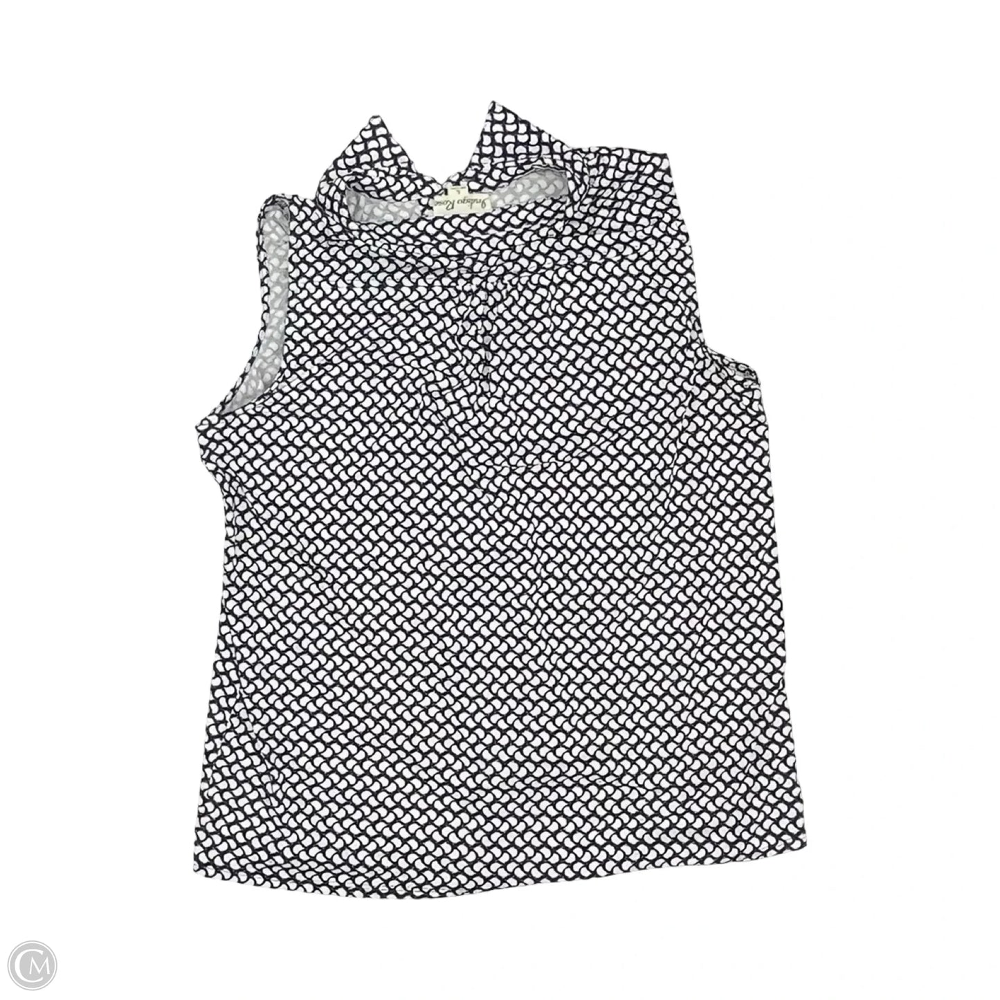Blouse Sleeveless By Indigo In Blue & White, Size: L