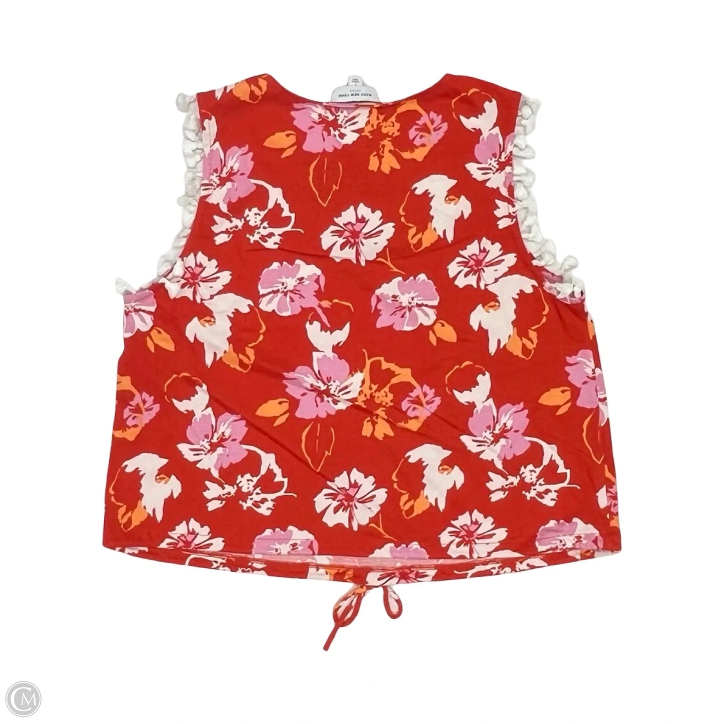 Top Sleeveless By Marc New York In Orange & White, Size: L