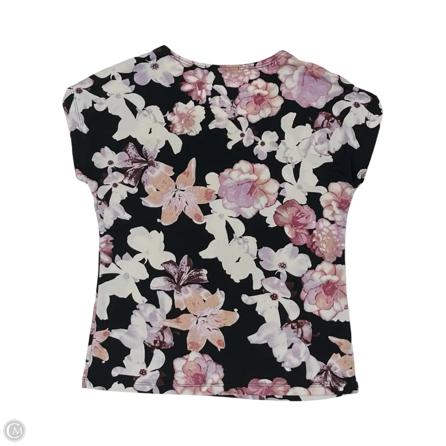 Blouse Short Sleeve By Clothes Mentor In Black & Pink, Size: S