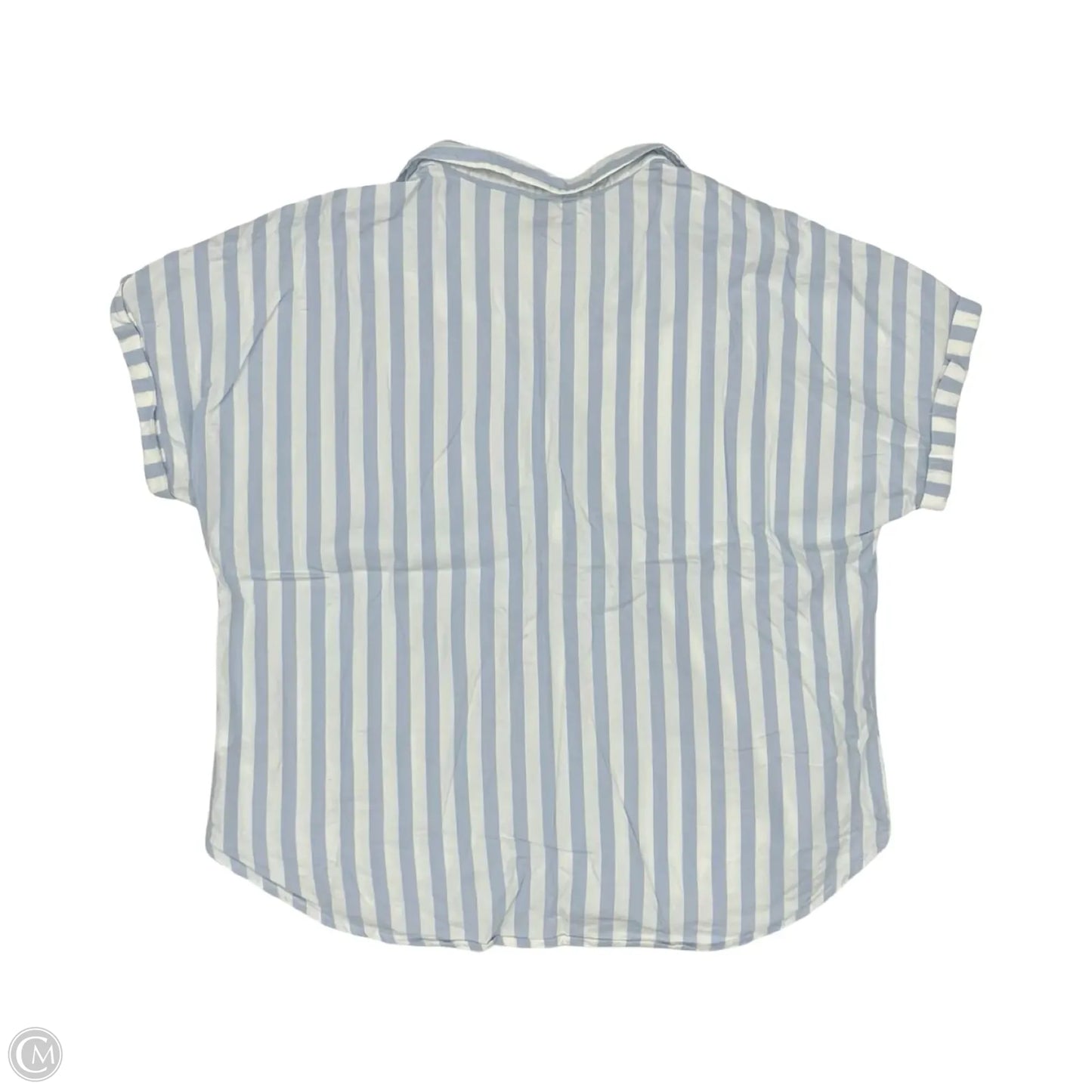 Blouse Short Sleeve By Universal Thread In Blue & White, Size: Xxl