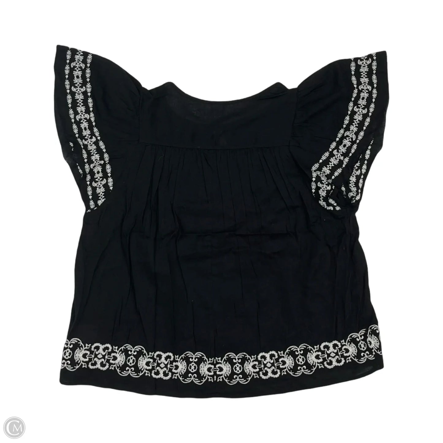 Blouse Short Sleeve By Old Navy In Black & White, Size: L