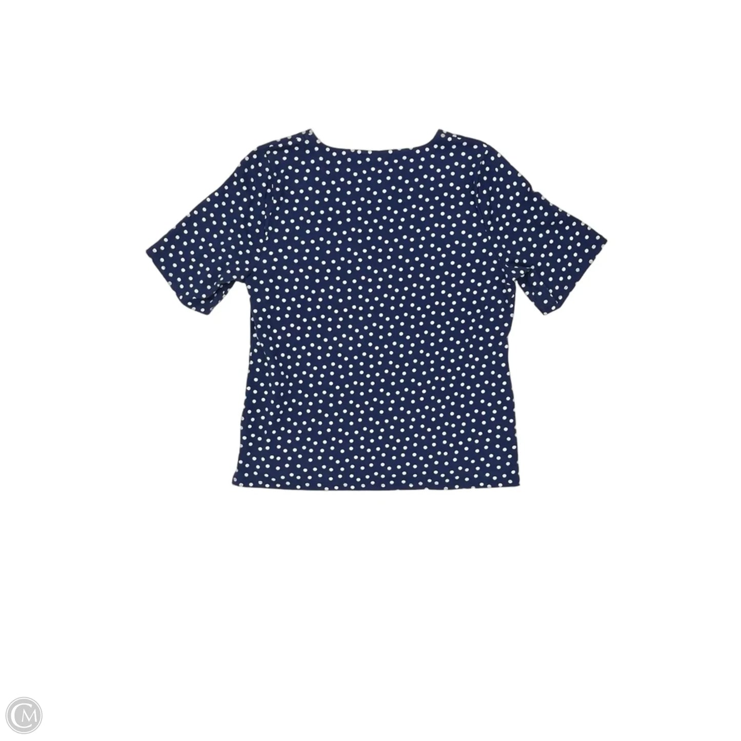 Top Short Sleeve By Talbots In Blue & White, Size: Xl