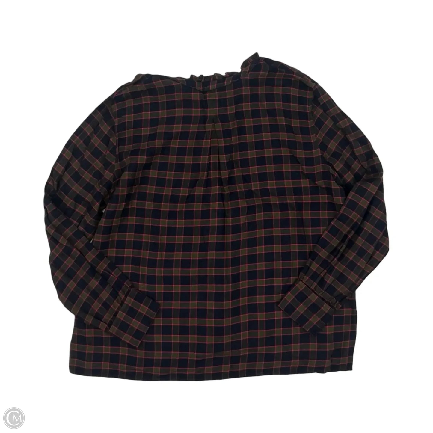 Blouse Long Sleeve By Rails In Blue & Green, Size: L