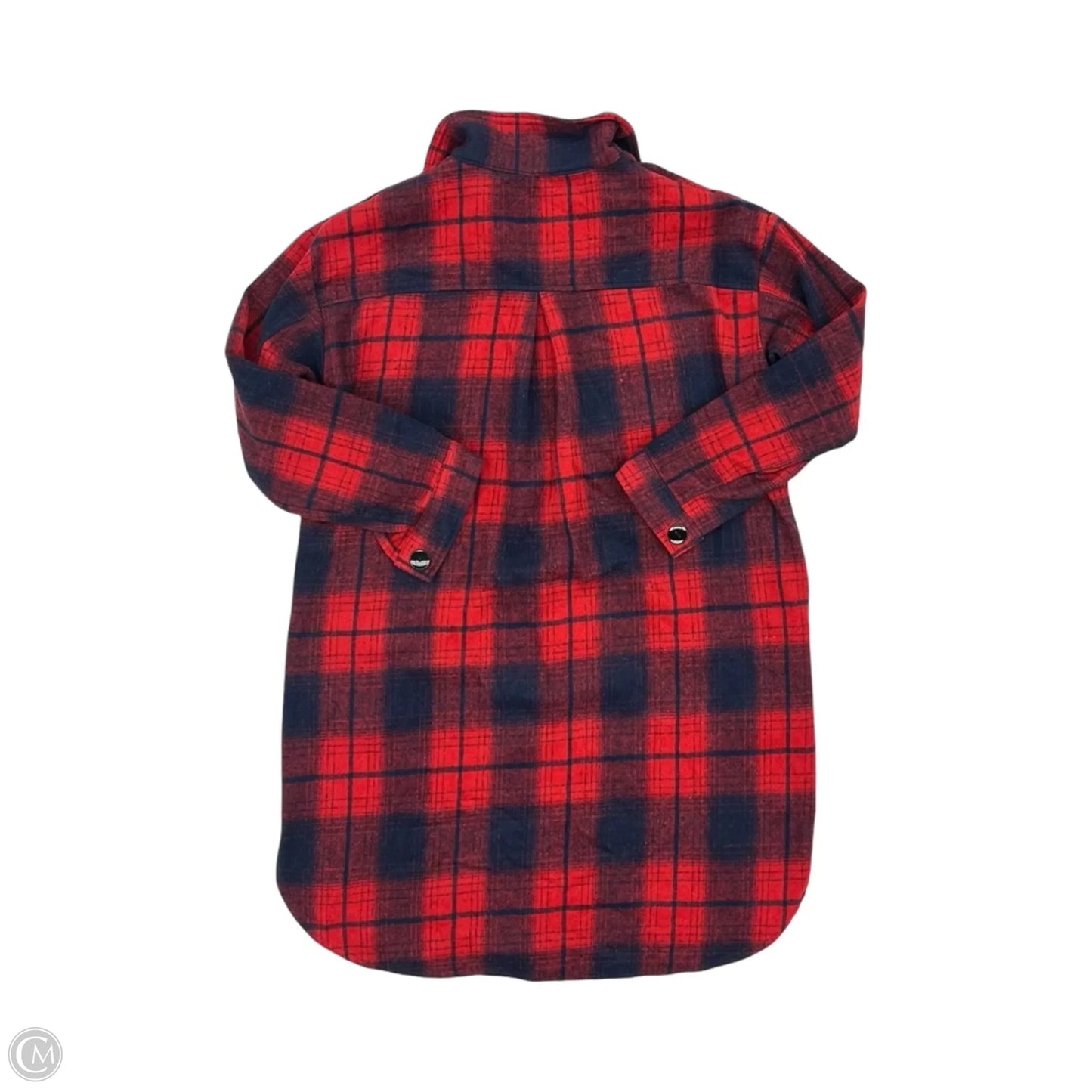 Jacket Shirt By Clothes Mentor In Blue & Red, Size: M