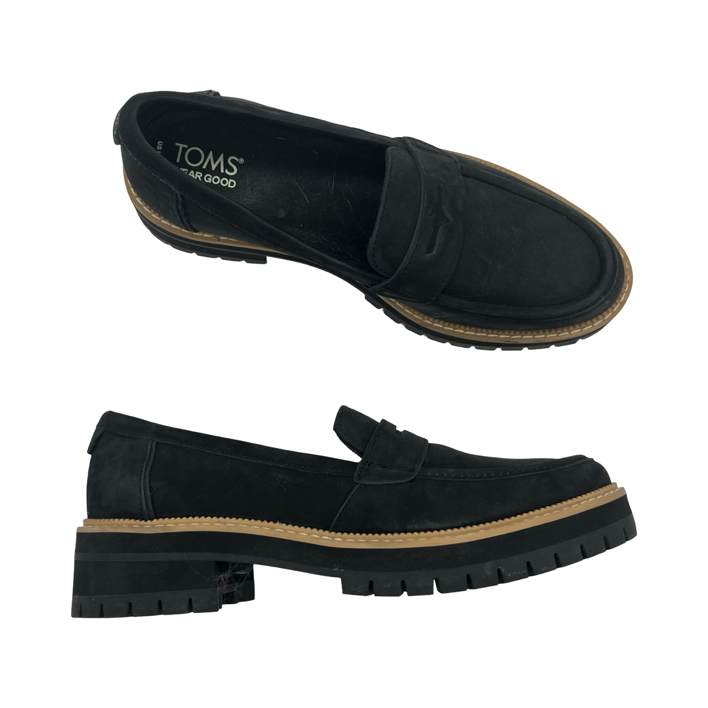 Shoes Flats By Toms In Black, Size:8.5