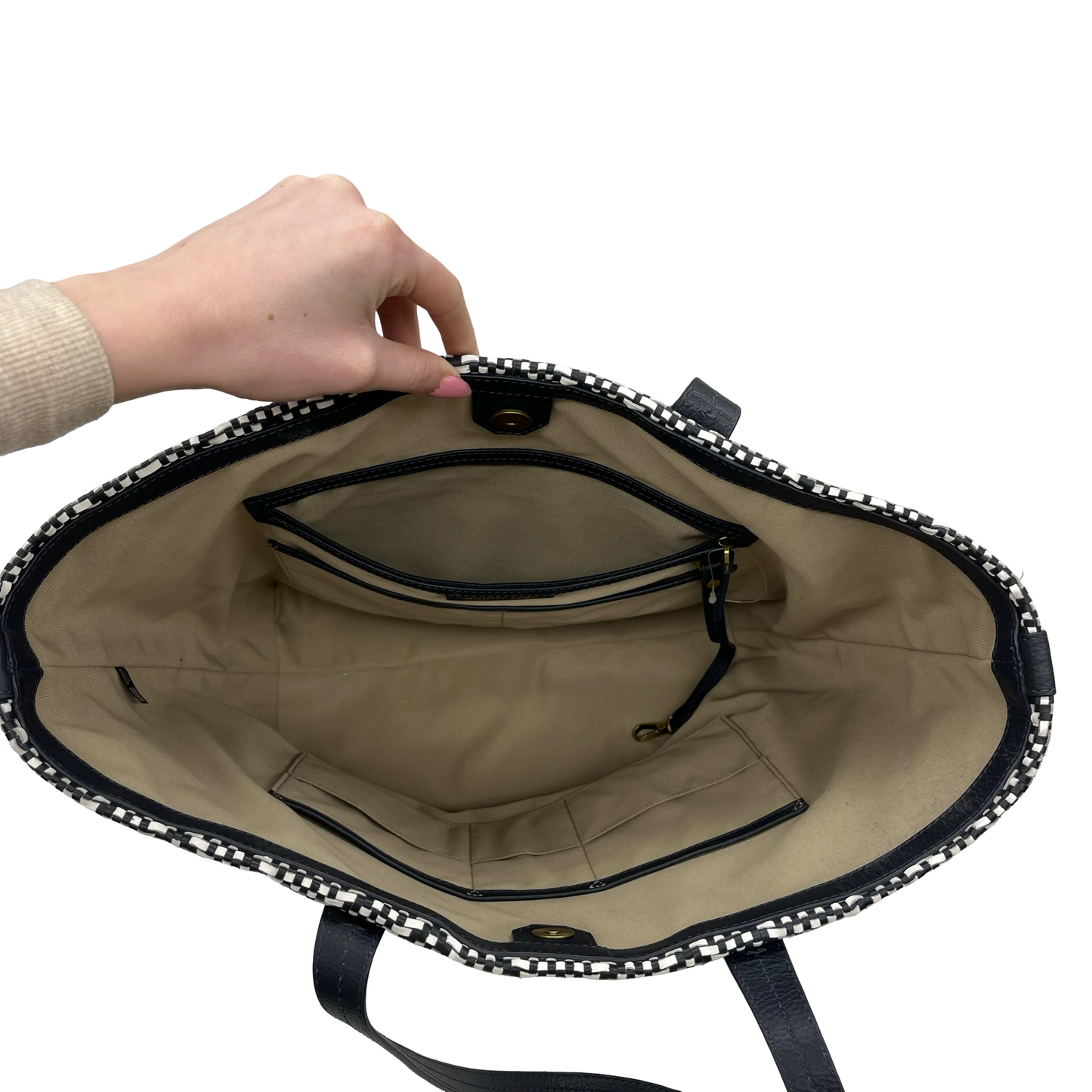 Tote Designer By Michael Kors In Blue & White, Size:Large