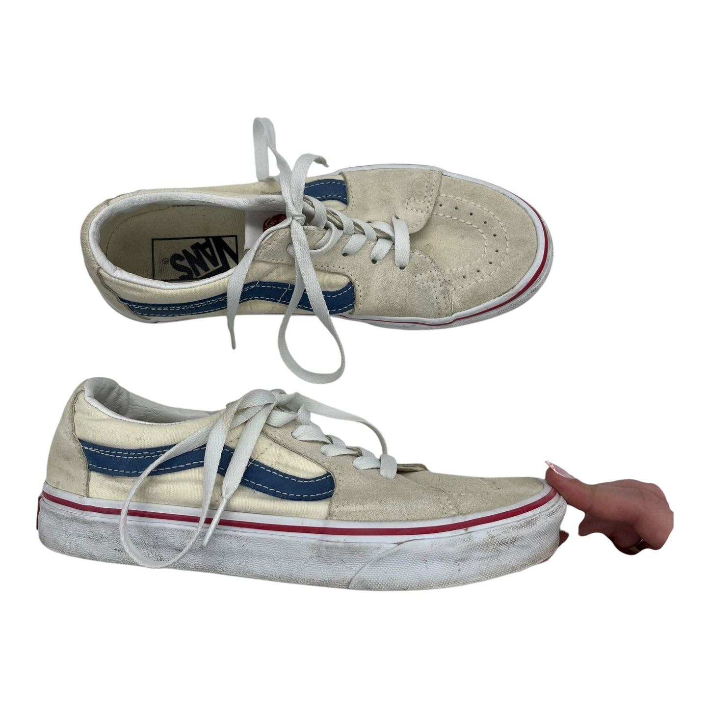 Shoes Sneakers By Vans In Blue & Cream, Size:7
