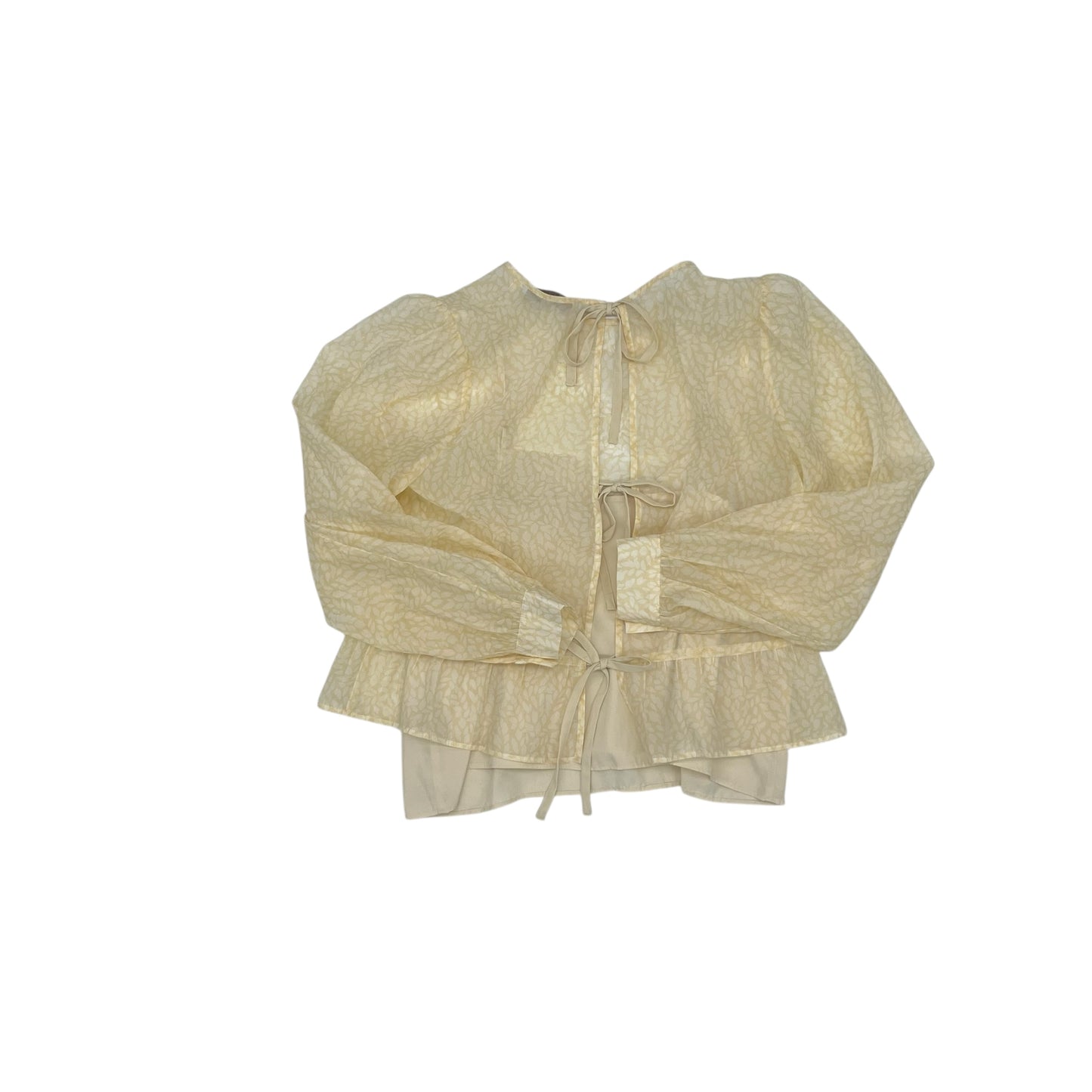 Blouse Ls By Loft In Cream, Size:M