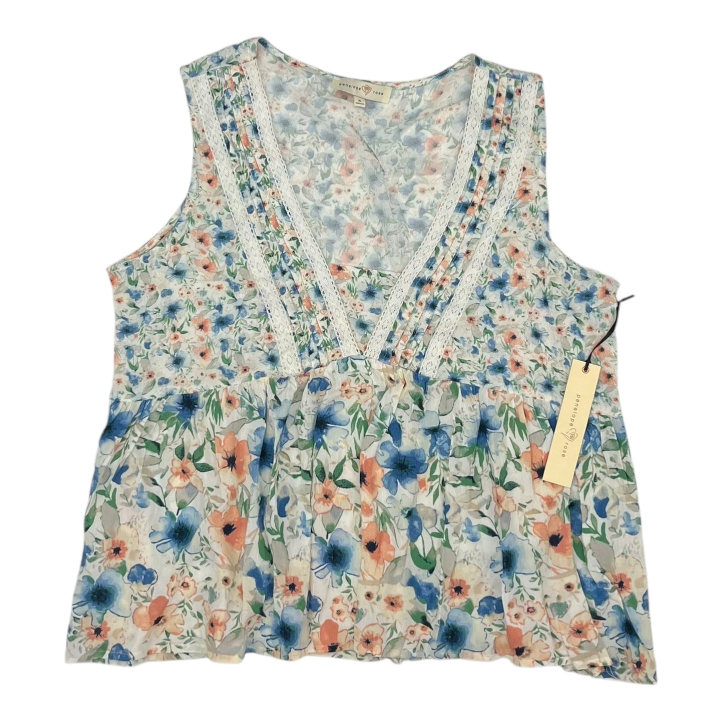 Top Sleeveless By Clothes Mentor In Floral Print, Size:Xl