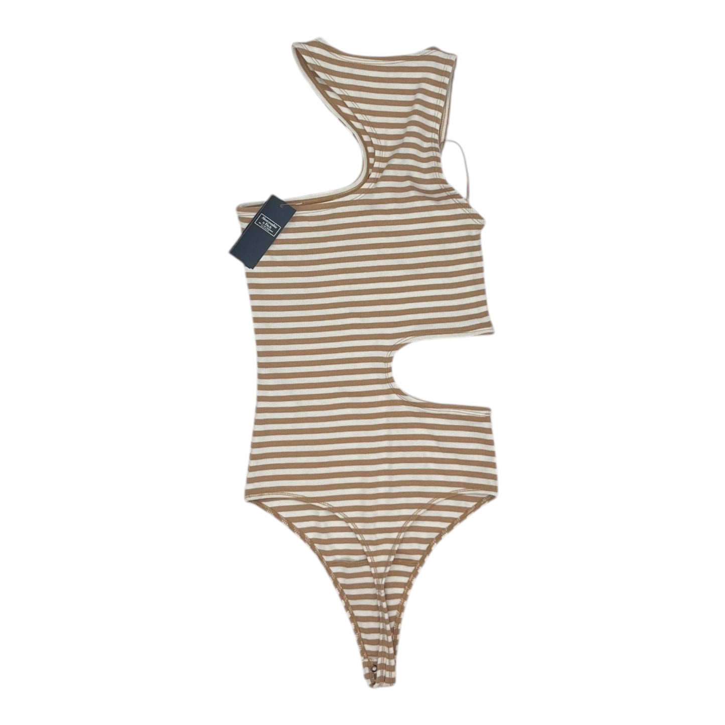Bodysuit By Abercrombie And Fitch In Tan & White, Size:M