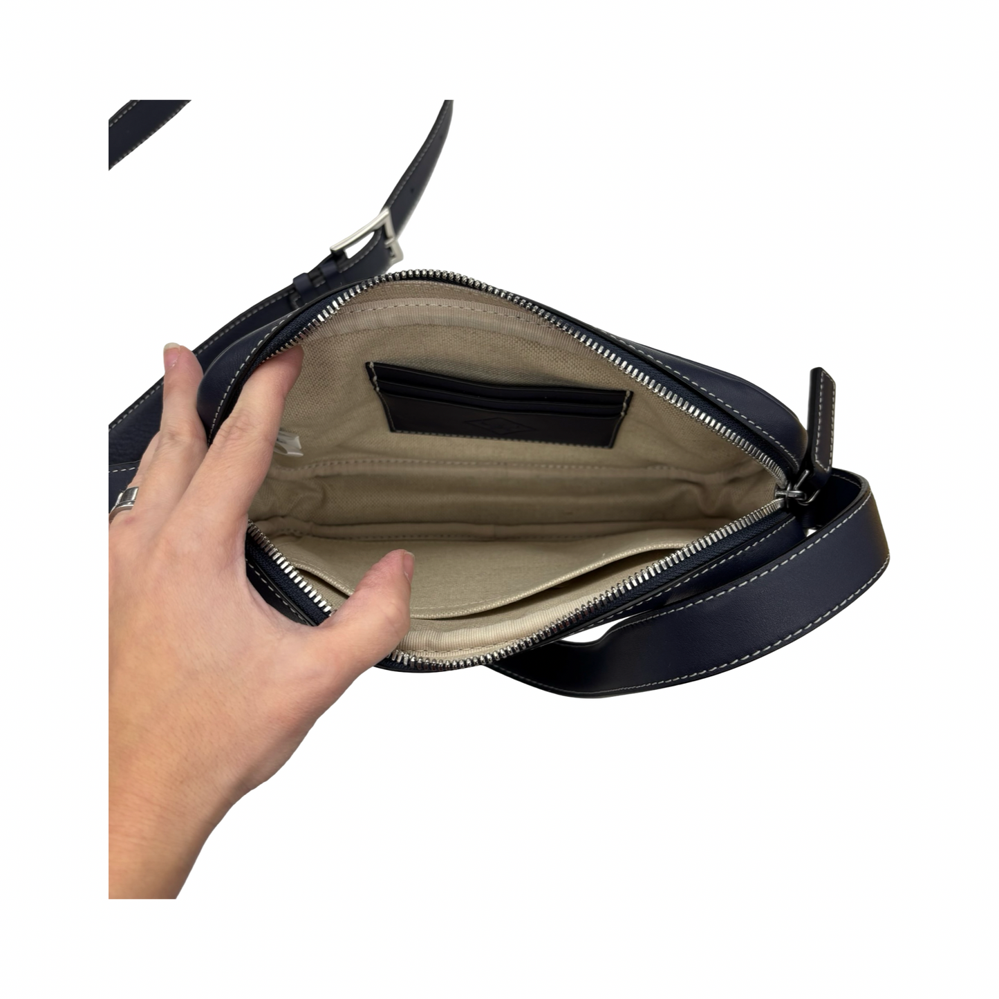 Crossbody Luxury Designer By Mcm In Blue, Size:Medium