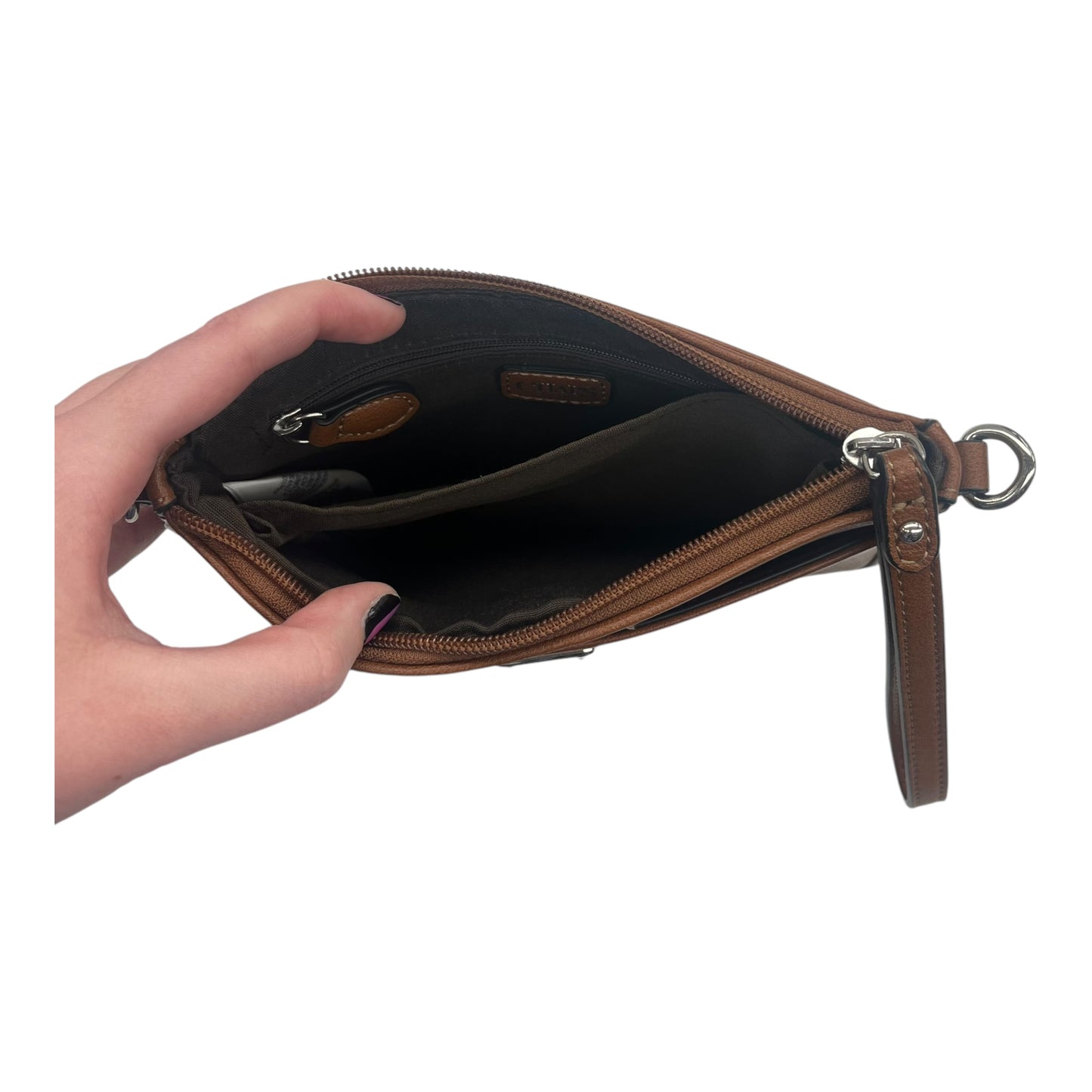 Wristlet By Chaps In Brown, Size:Medium