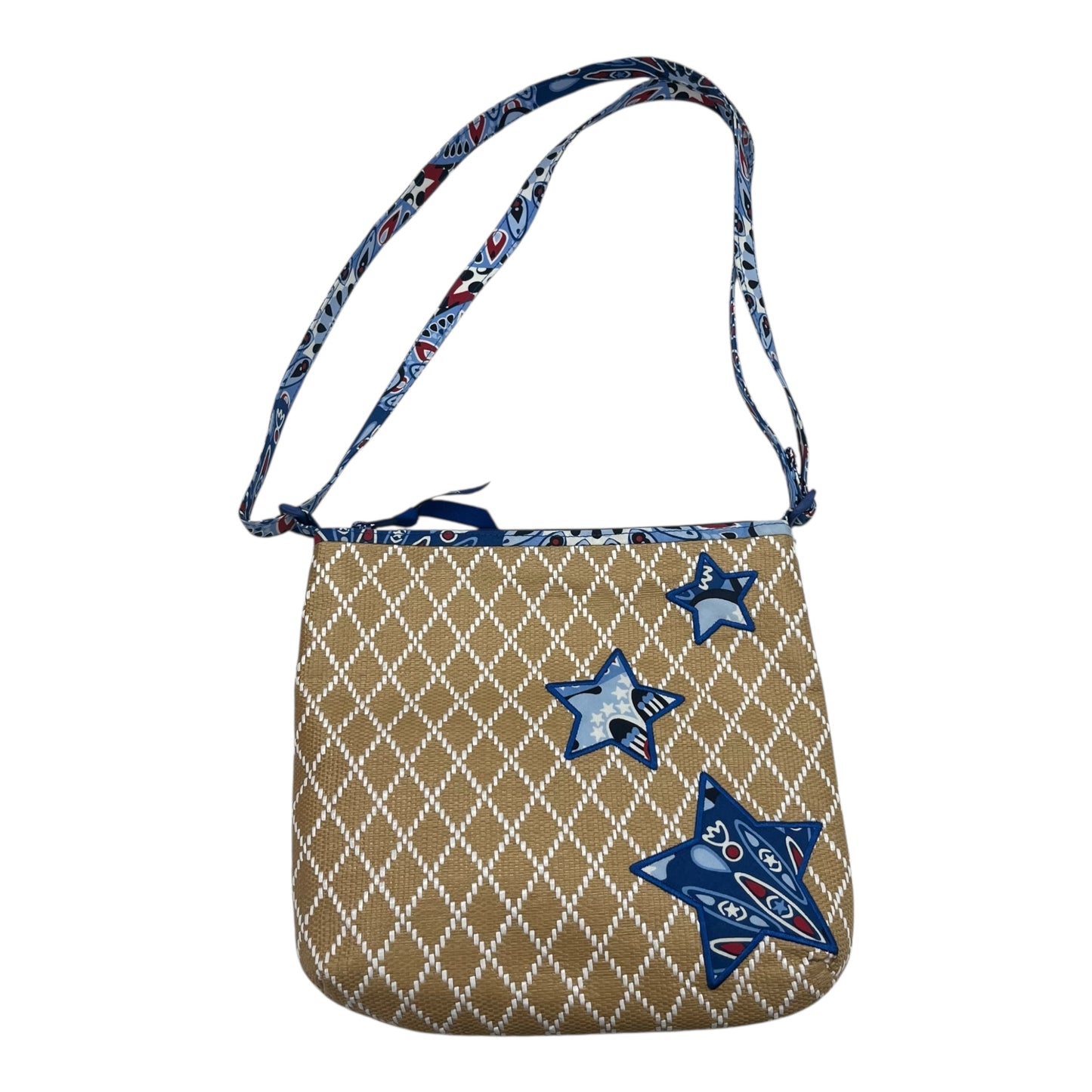 Crossbody By Vera Bradley In Blue & Brown, Size:Medium