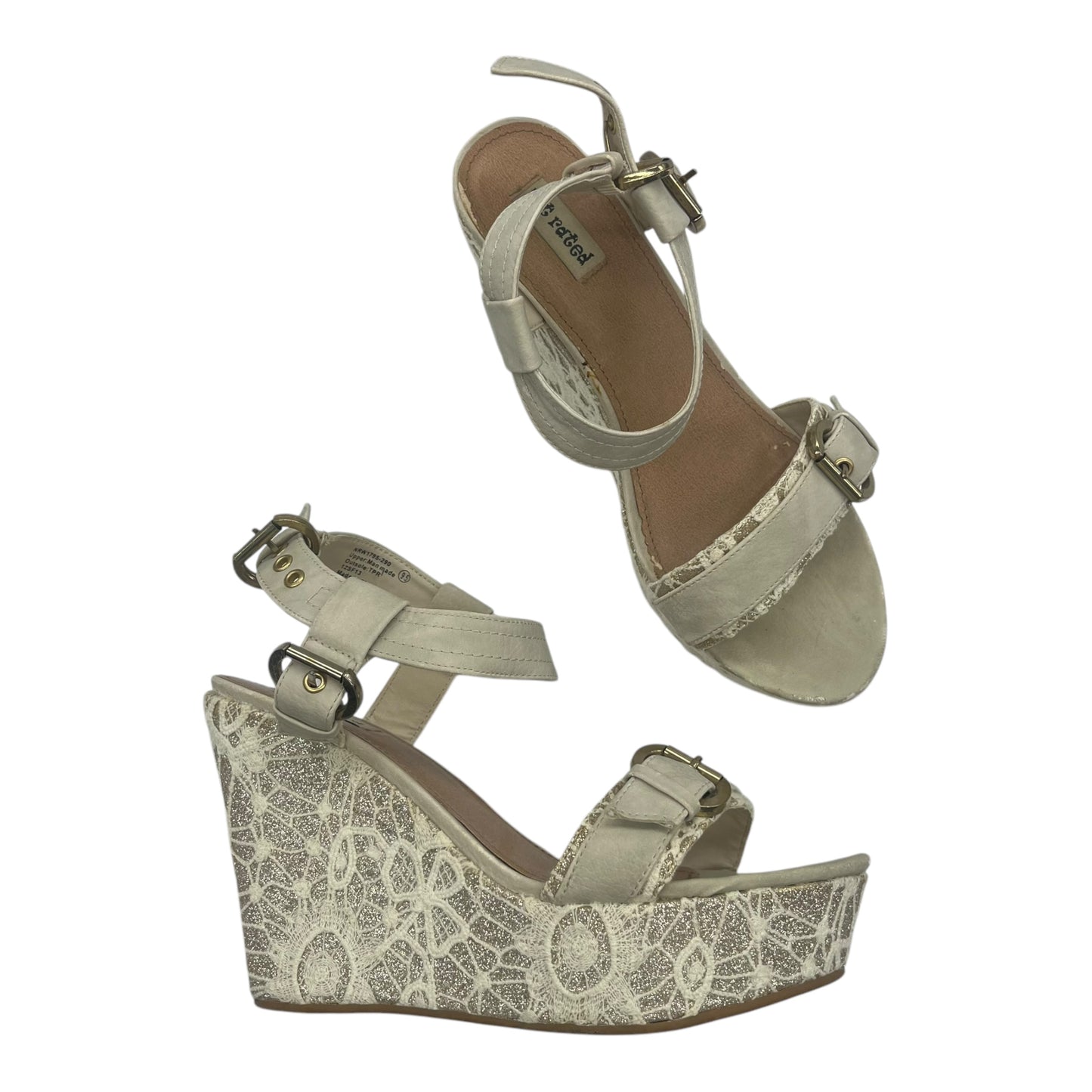 Sandals Heels Wedge By Not Rated In Tan, Size:9.5
