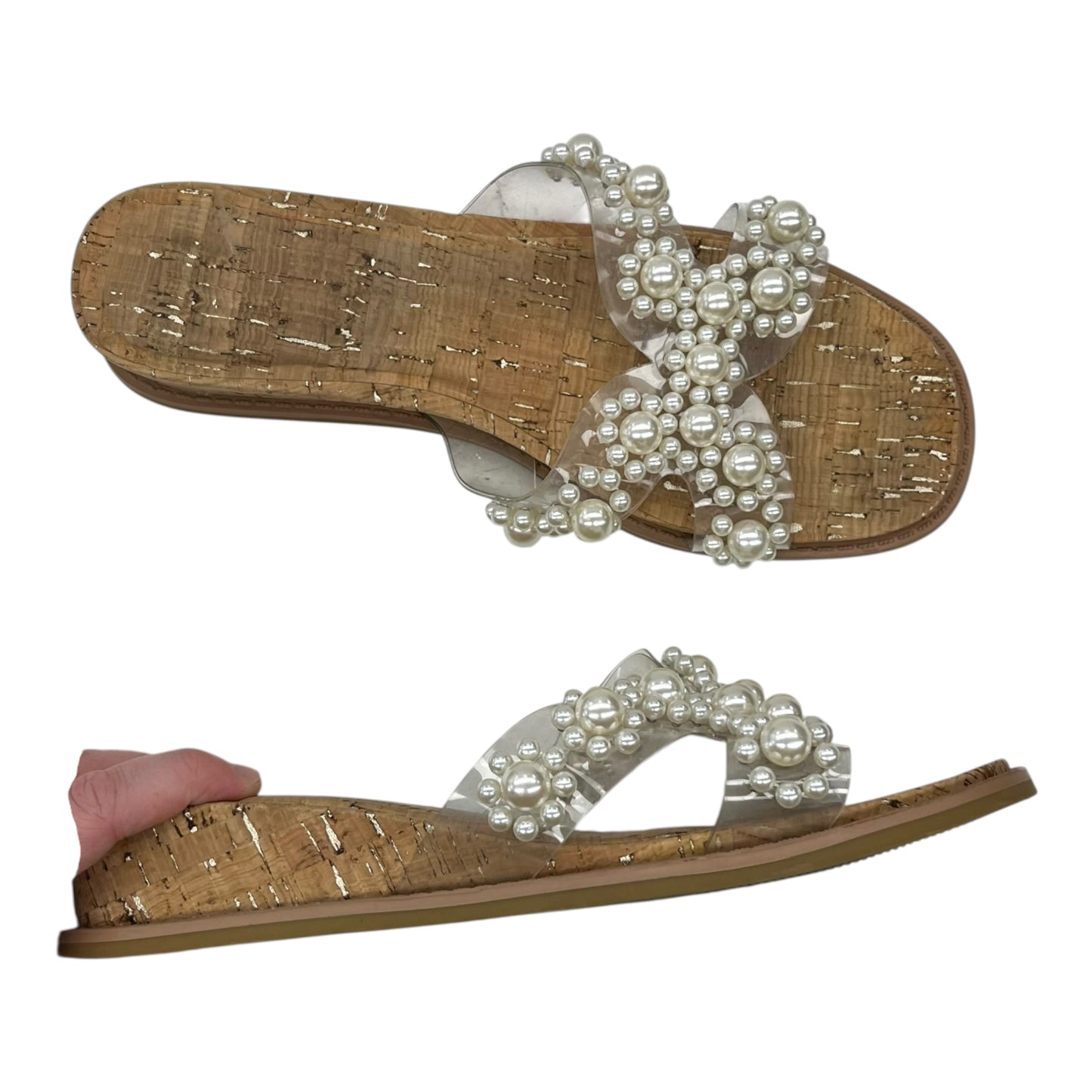 Sandals Flats By Anne Klein In Tan, Size:8