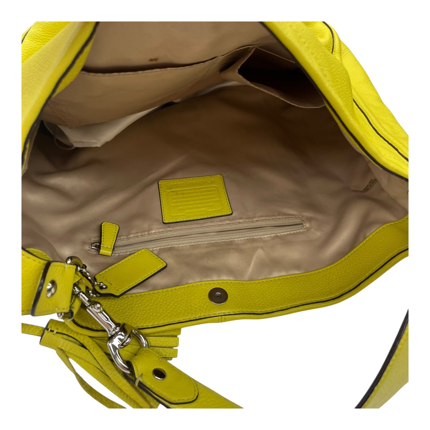 Handbag Designer By Coach In Yellow, Size:Large