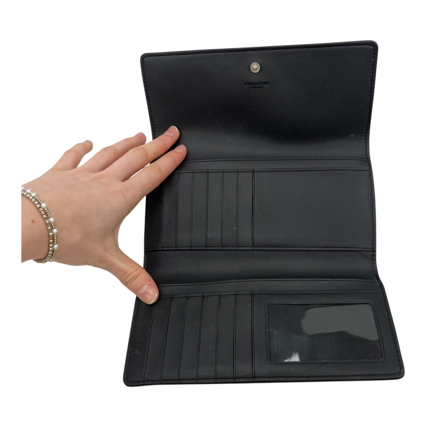 Wallet Designer By Coach In Black & Grey, Size:Medium