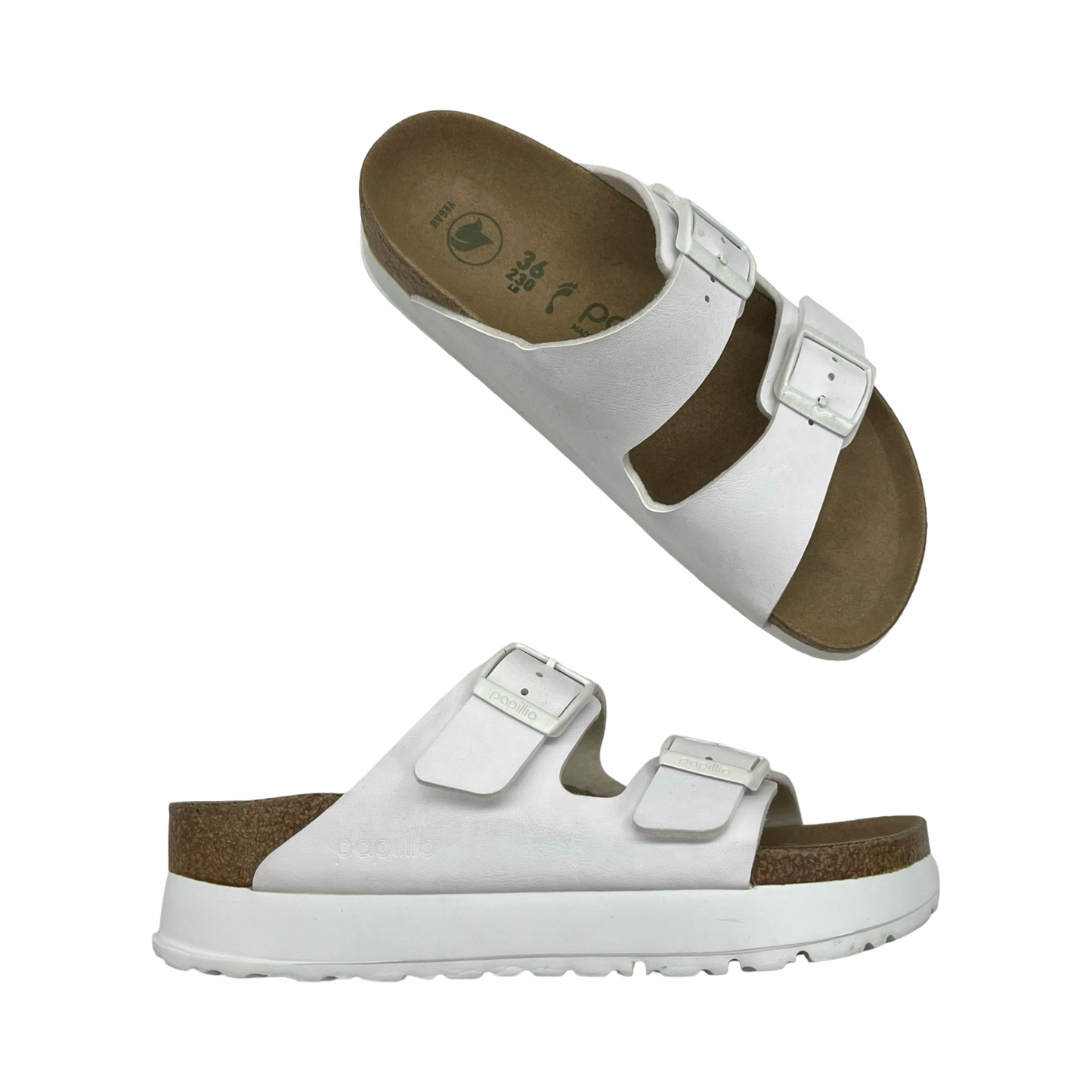 Sandals Heels Platform By Birkenstock In White, Size:5