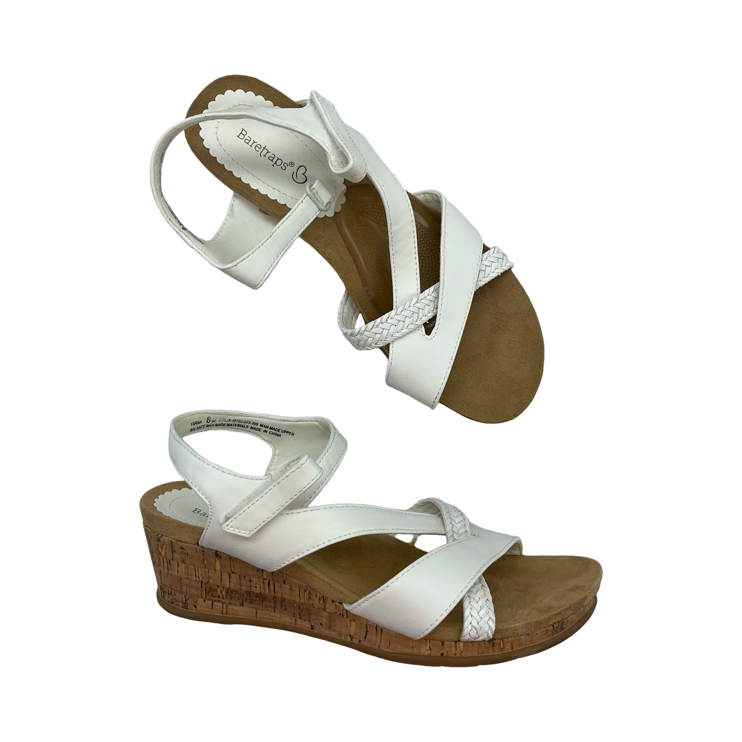 Sandals Heels Wedge By Bare Traps In White, Size:8