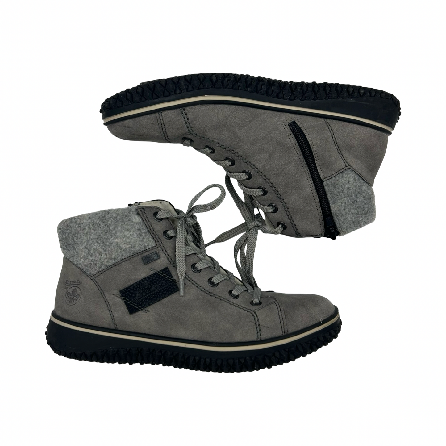 Boots Ankle Heels By Riekers In Grey, Size:8.5